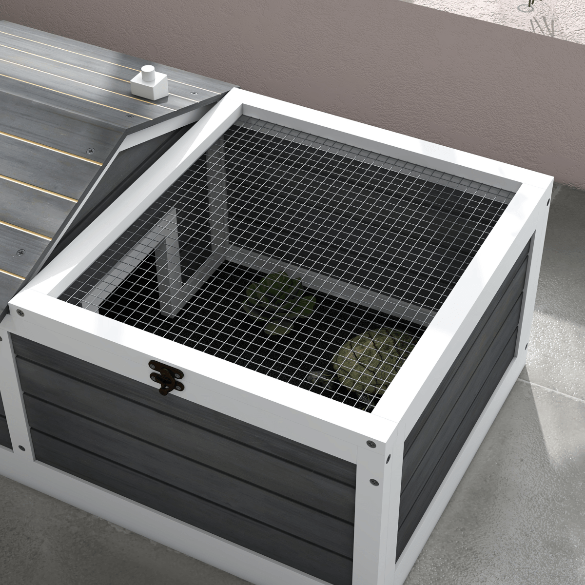 Tortoise House with Openable Top, Tray, for Indoor and Outdoor use - Grey