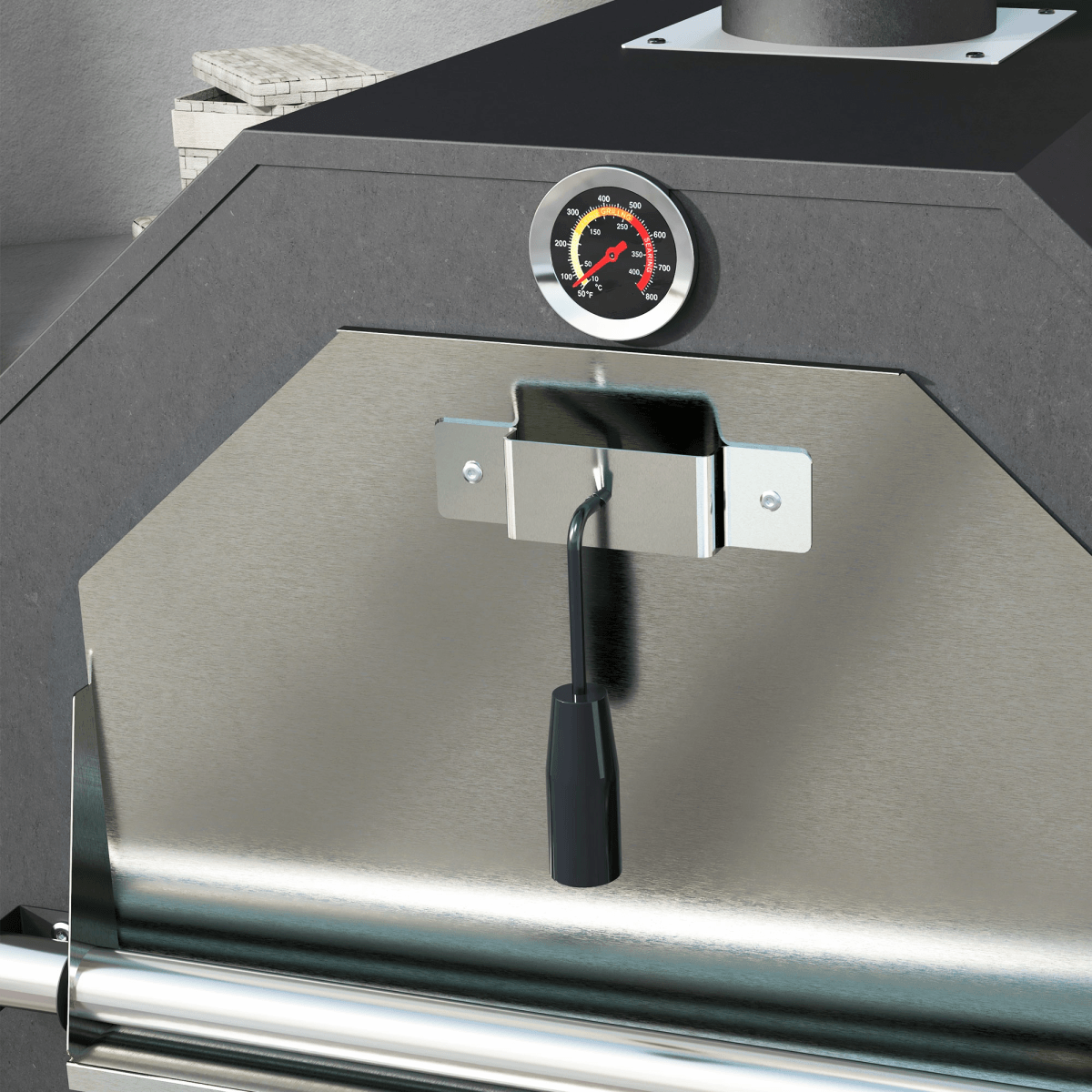 Outsunny Outdoor Pizza Oven Charcoal Grill with Rain Cover, Shelf and Wheels