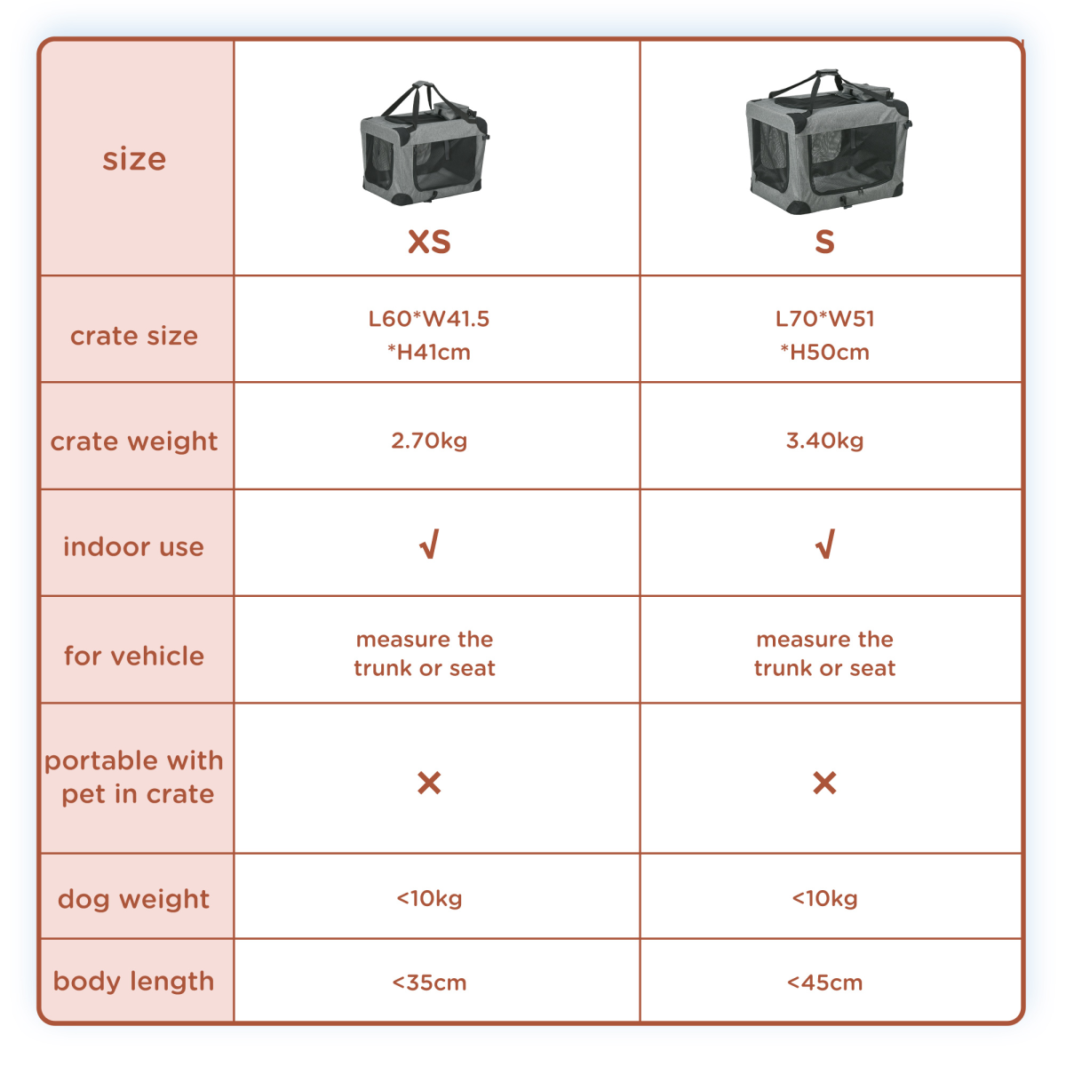 PawHut Folding Pet Carrier Bag House With Cushion Storage, Grey 60x41.5x41cm