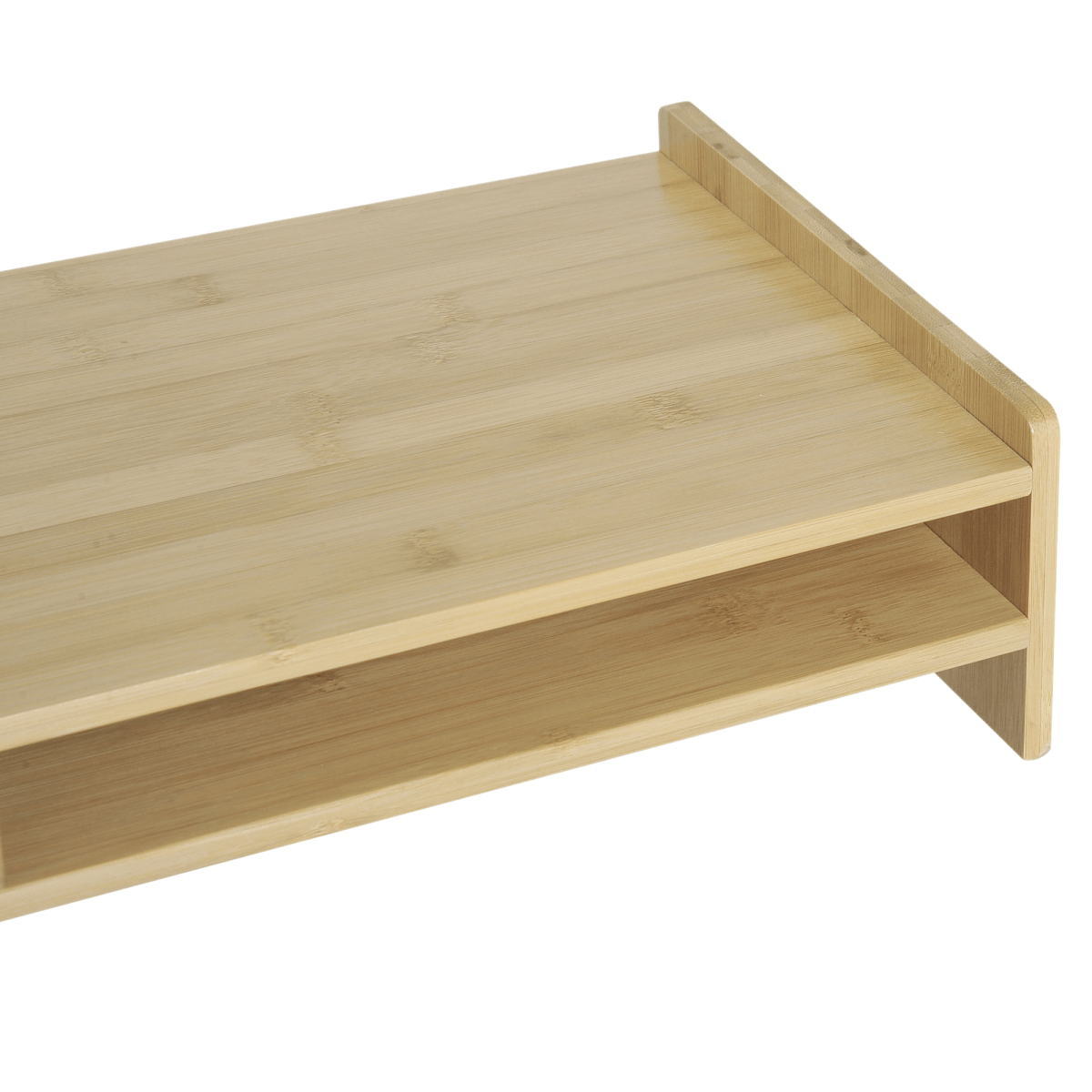 Monitor Riser Laptop PC Plinth Stand Desktop Organiser With Drawer Bamboo