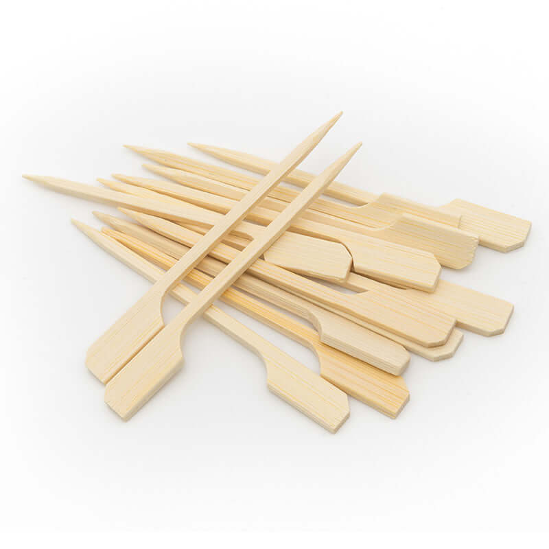 15cm Bamboo Paddle Skewers - Pack of 50 | Bamboo Cocktail Picks for Kebabs, Burgers, Appetisers, Fruit, BBQ & Crafts (50, 15cm / 6 Inch)