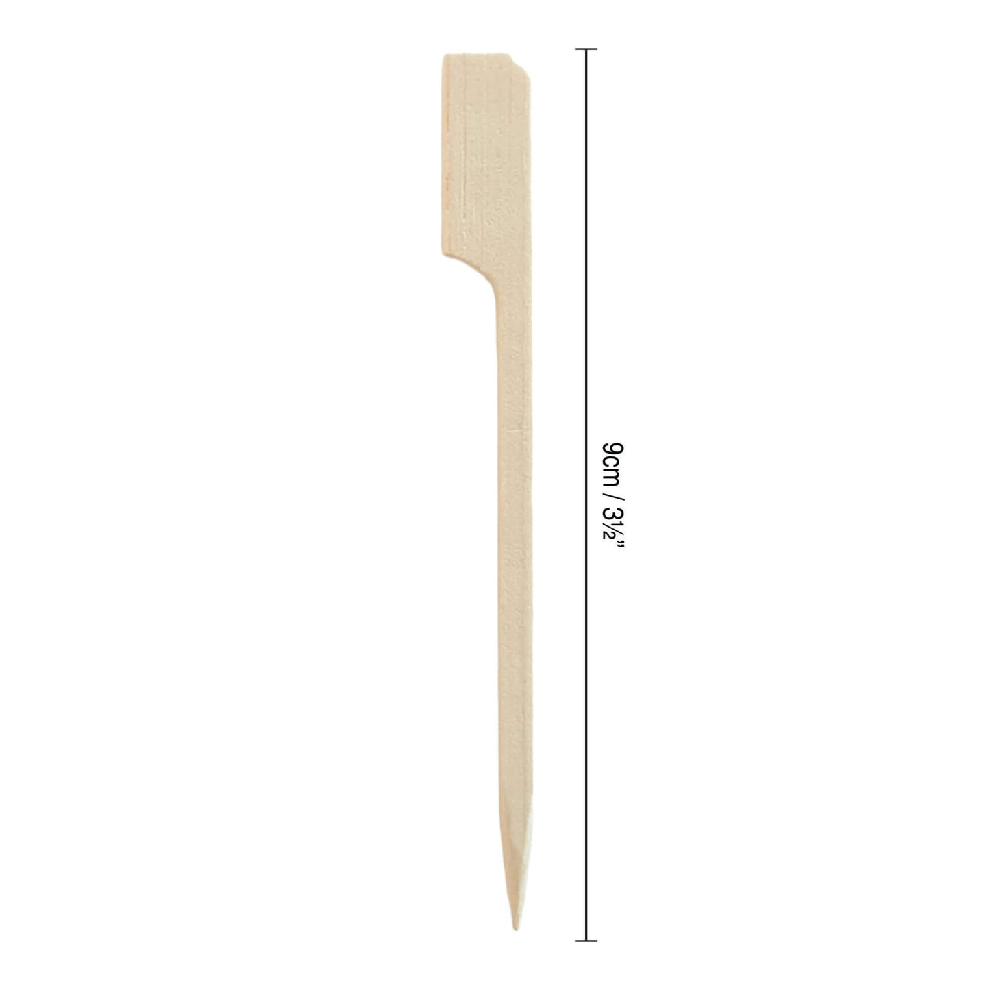 9cm Bamboo Paddle Skewers - Pack of 50 | Bamboo Cocktail Picks for Kebabs, Burgers, Appetisers, Fruit, BBQ & Crafts (50, 9cm / 3½ Inch)