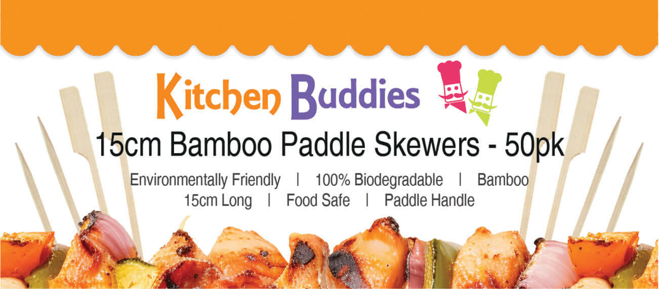 15cm Bamboo Paddle Skewers - Pack of 50 | Bamboo Cocktail Picks for Kebabs, Burgers, Appetisers, Fruit, BBQ & Crafts (50, 15cm / 6 Inch)