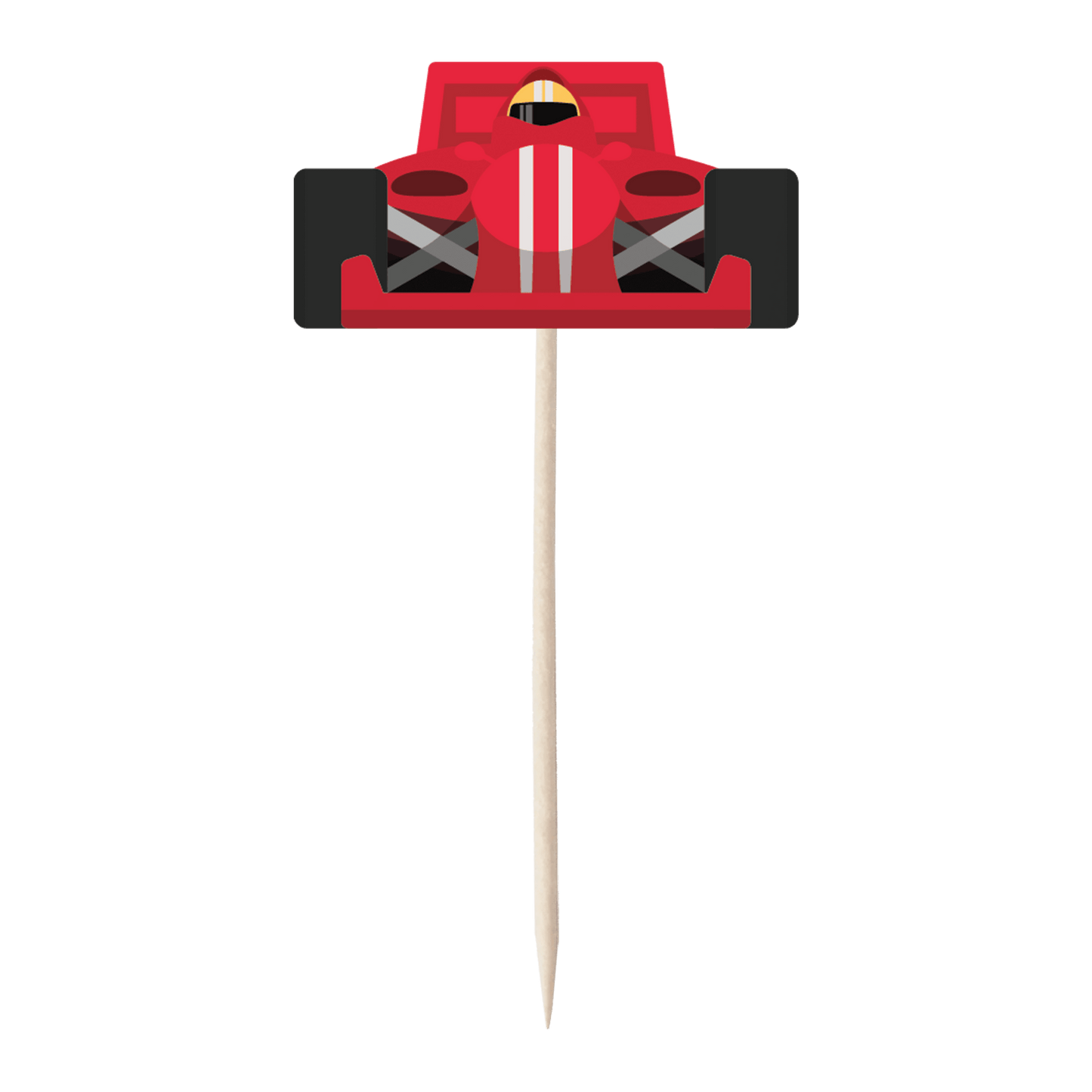 Racing Car & Chequered Flag Cupcake Toppers Set - 24pc - Birthday Celebration Cupcake & Cake Decorations