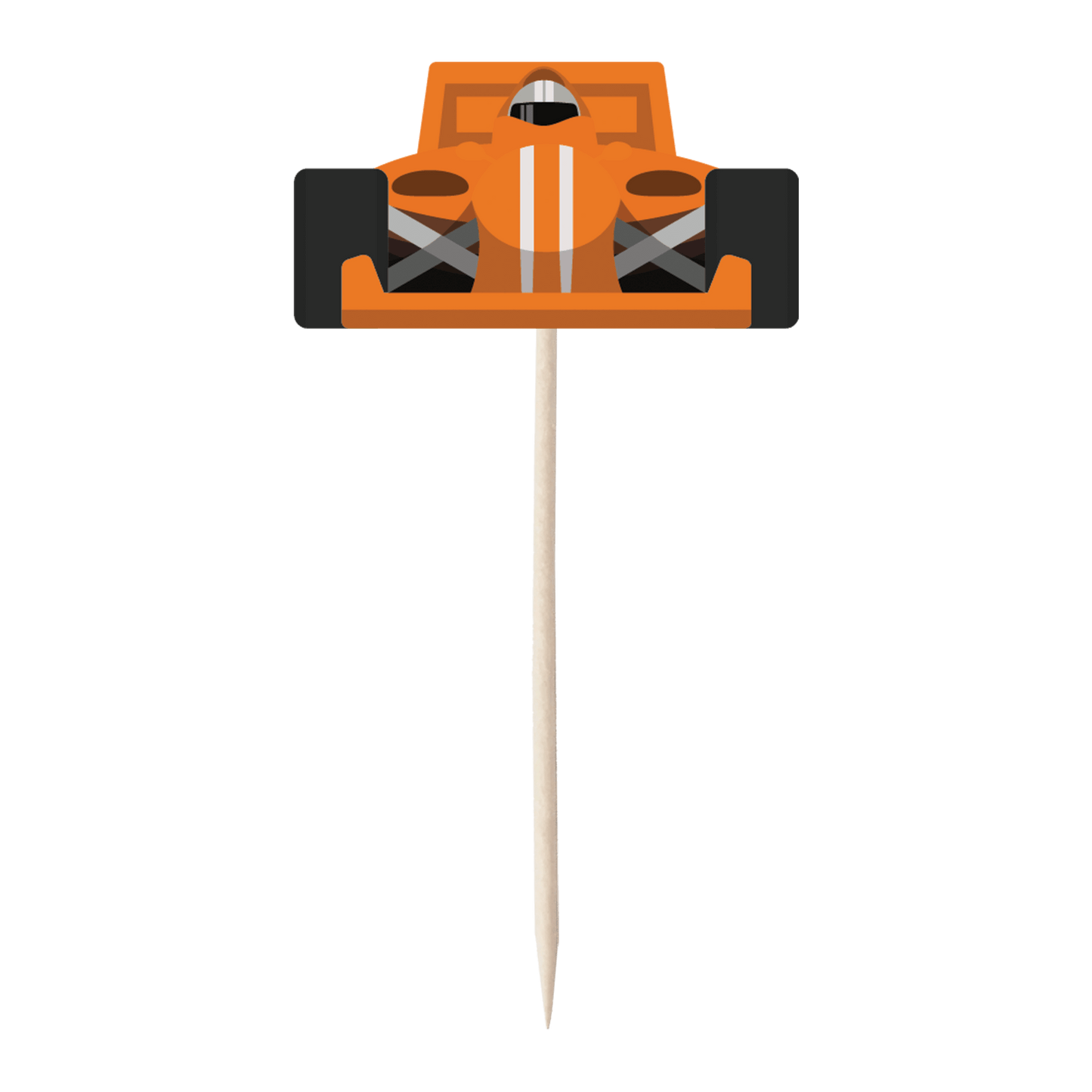 Racing Car & Chequered Flag Cupcake Toppers Set - 24pc - Birthday Celebration Cupcake & Cake Decorations