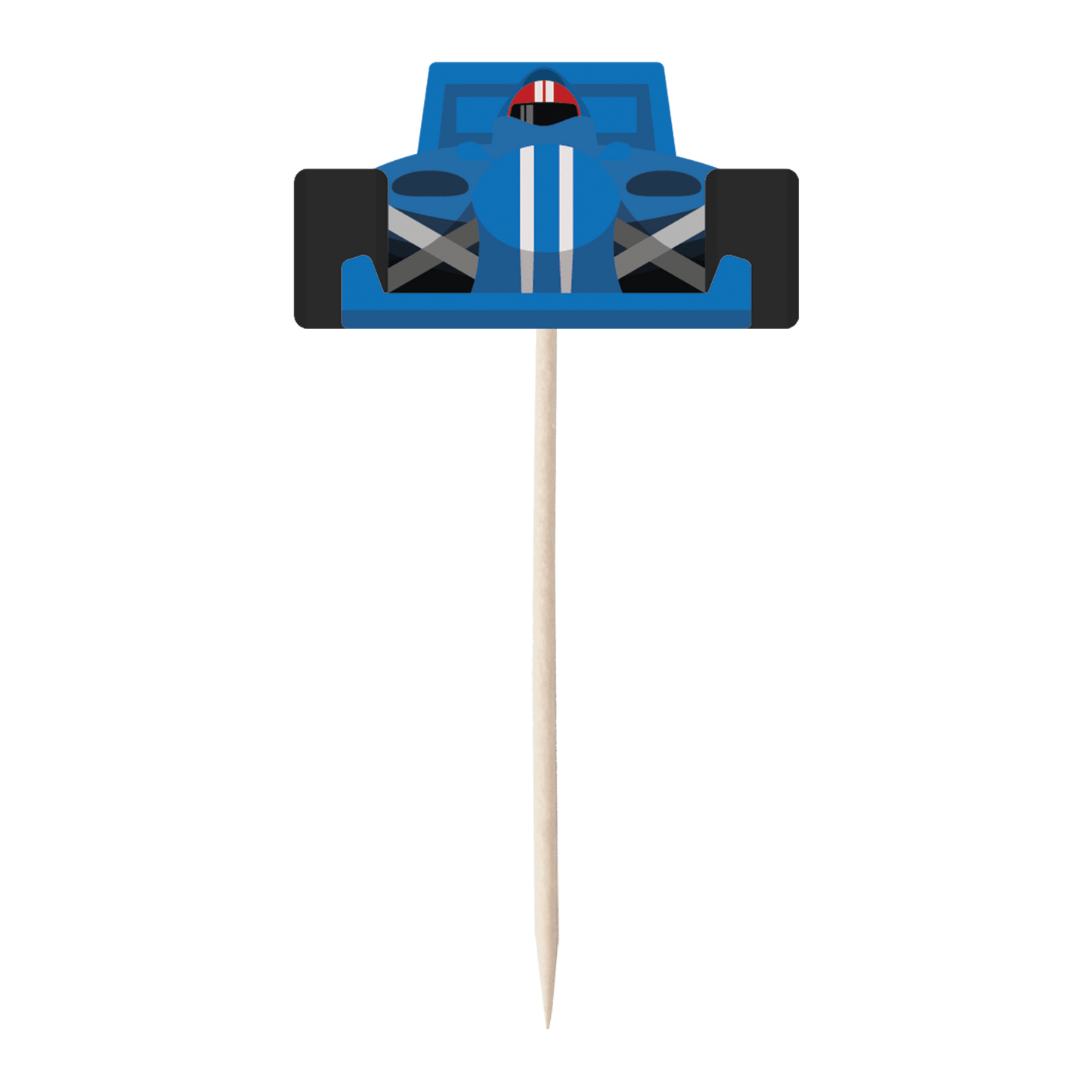 Racing Car & Chequered Flag Cupcake Toppers Set - 24pc - Birthday Celebration Cupcake & Cake Decorations