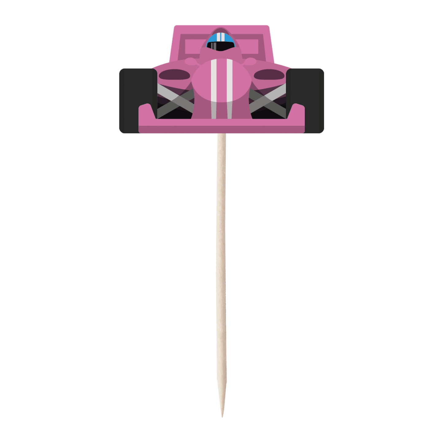 Racing Car & Chequered Flag Cupcake Toppers Set - 24pc - Birthday Celebration Cupcake & Cake Decorations