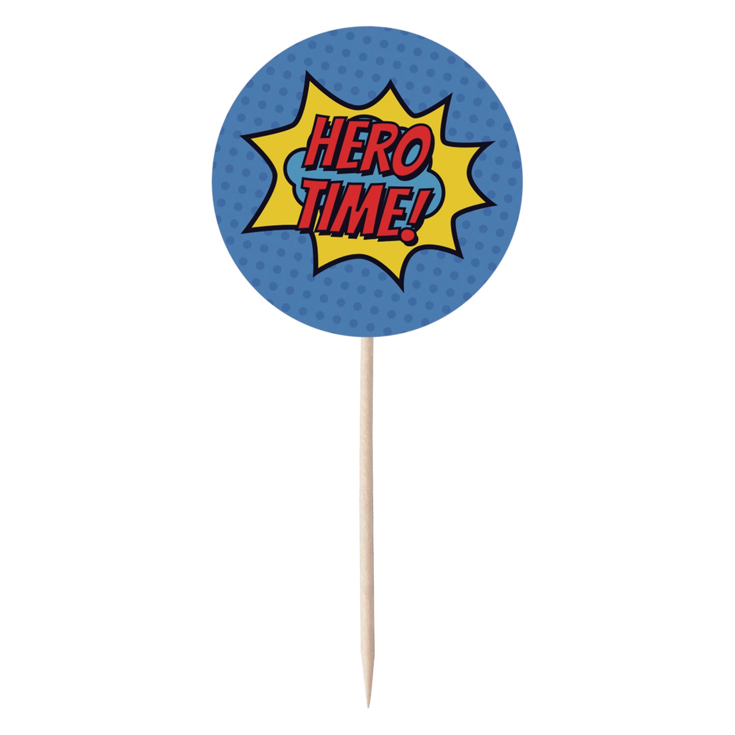 Superhero Comic Book Cupcake Toppers Set - 24pc - Birthday Celebration Cupcake & Cake Decorations