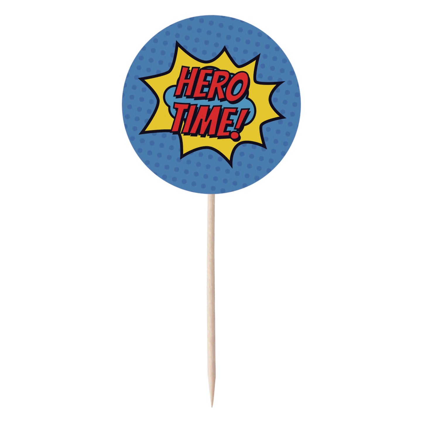 Superhero Comic Book Cupcake Toppers Set - 24pc - Birthday Celebration Cupcake & Cake Decorations