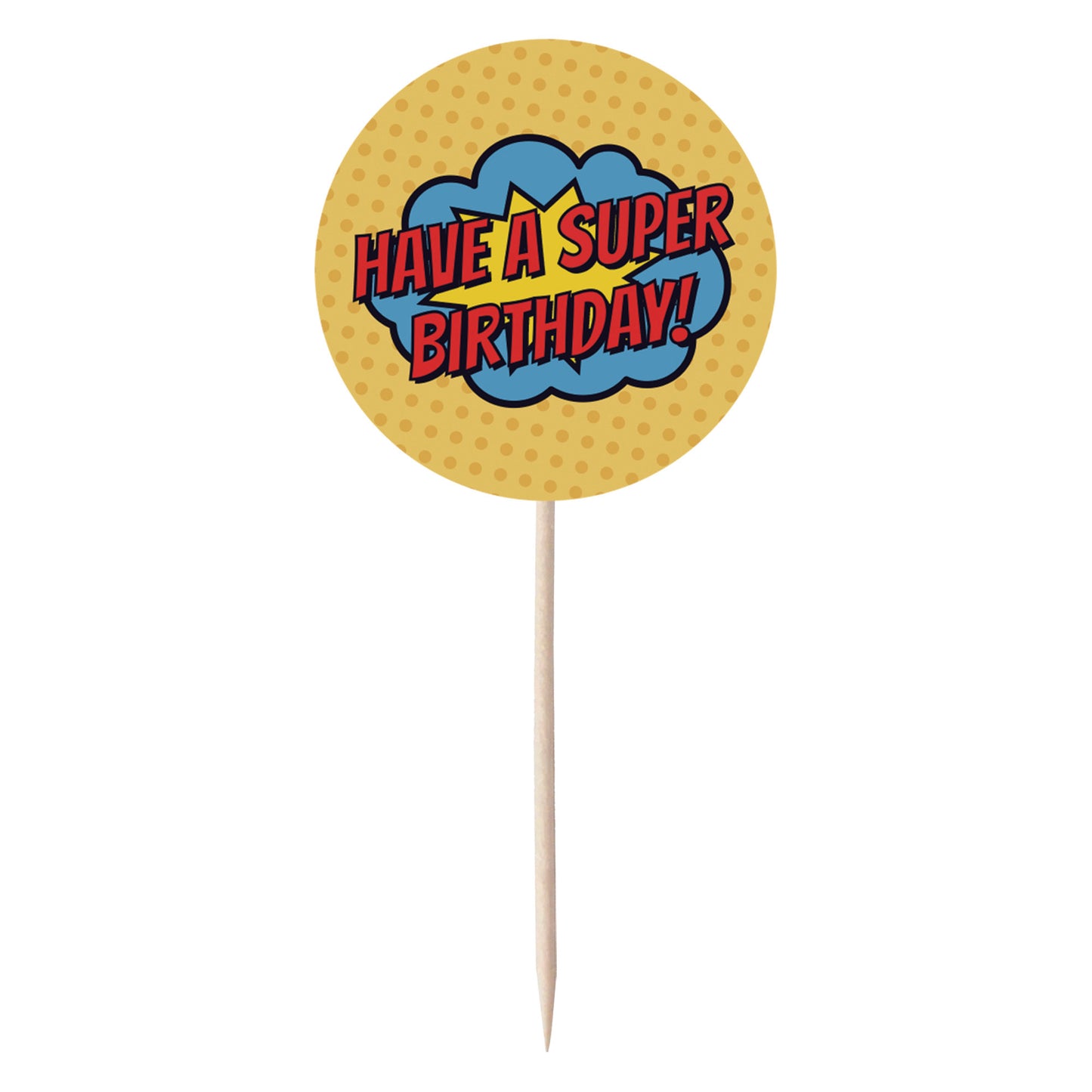 Superhero Comic Book Cupcake Toppers Set - 24pc - Birthday Celebration Cupcake & Cake Decorations
