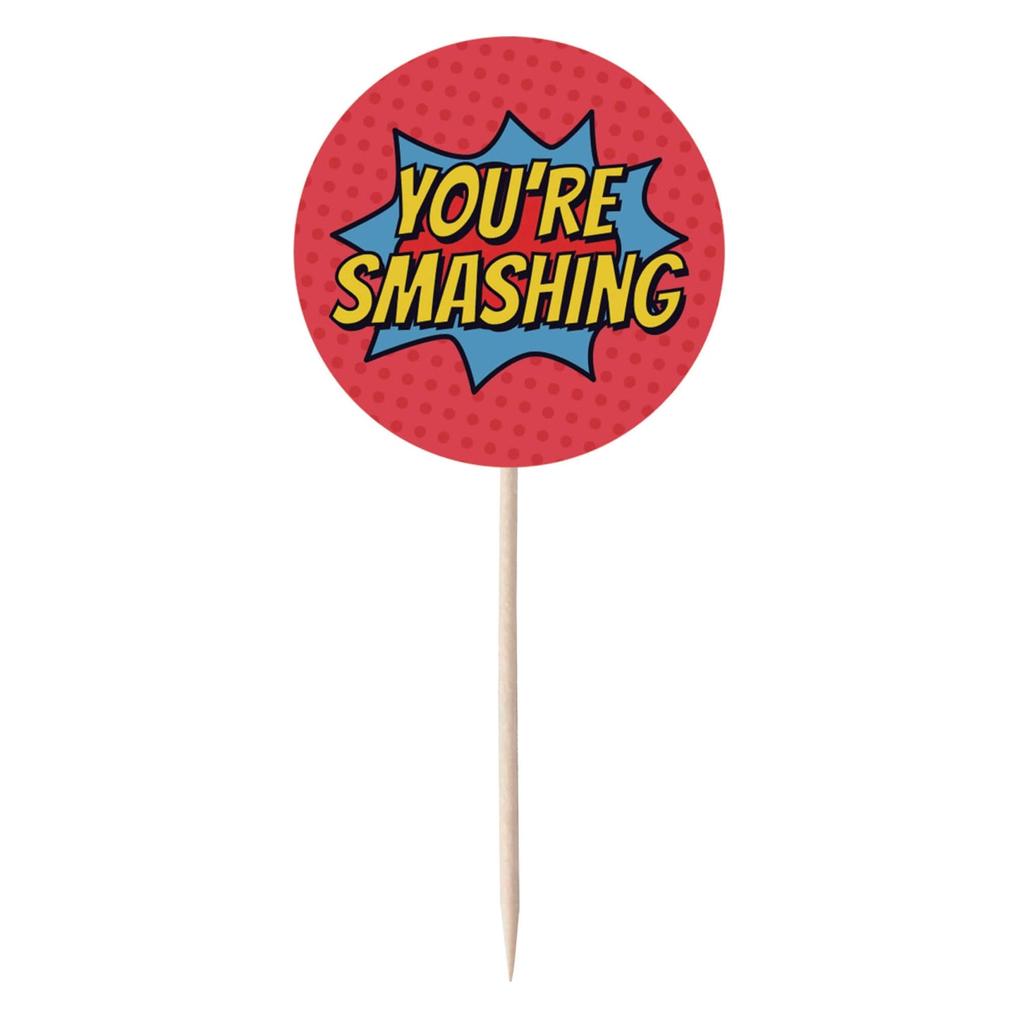 Superhero Comic Book Cupcake Toppers Set - 24pc - Birthday Celebration Cupcake & Cake Decorations