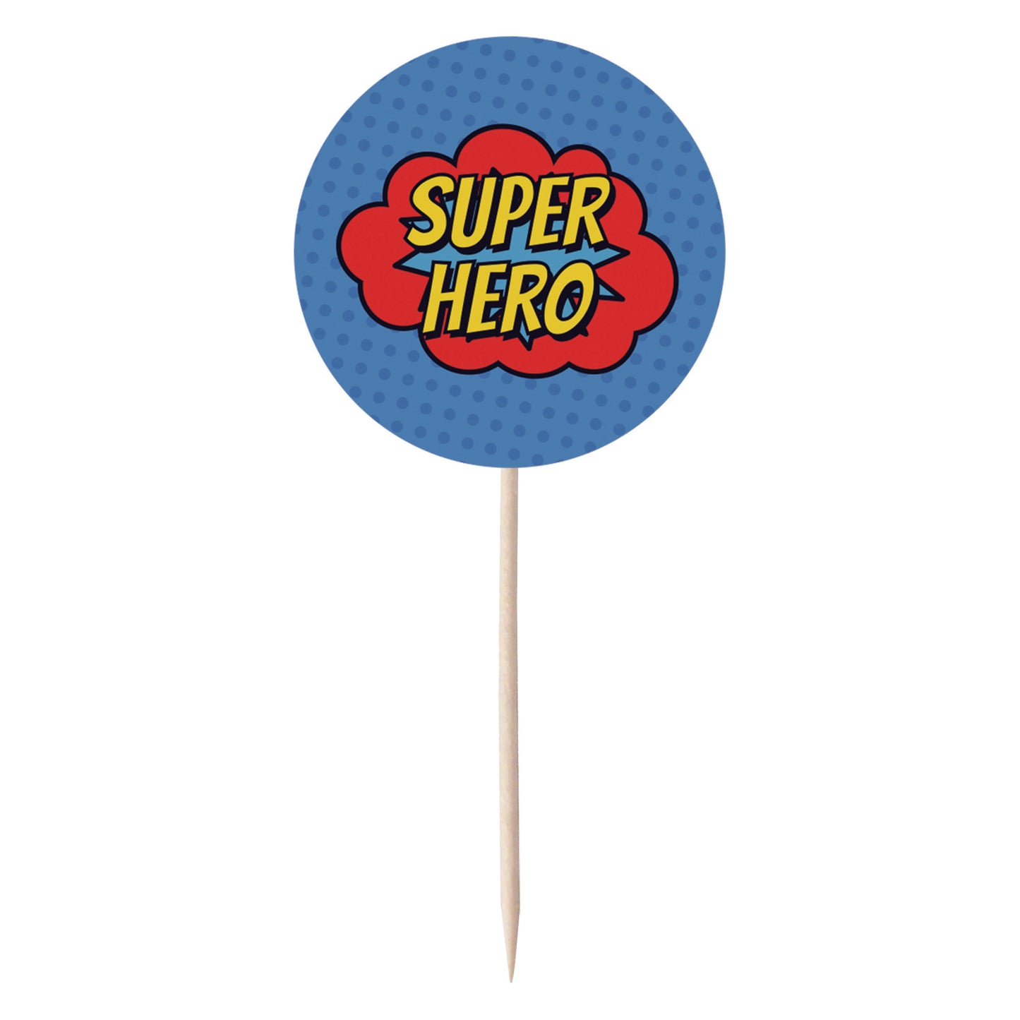 Superhero Comic Book Cupcake Toppers Set - 24pc - Birthday Celebration Cupcake & Cake Decorations