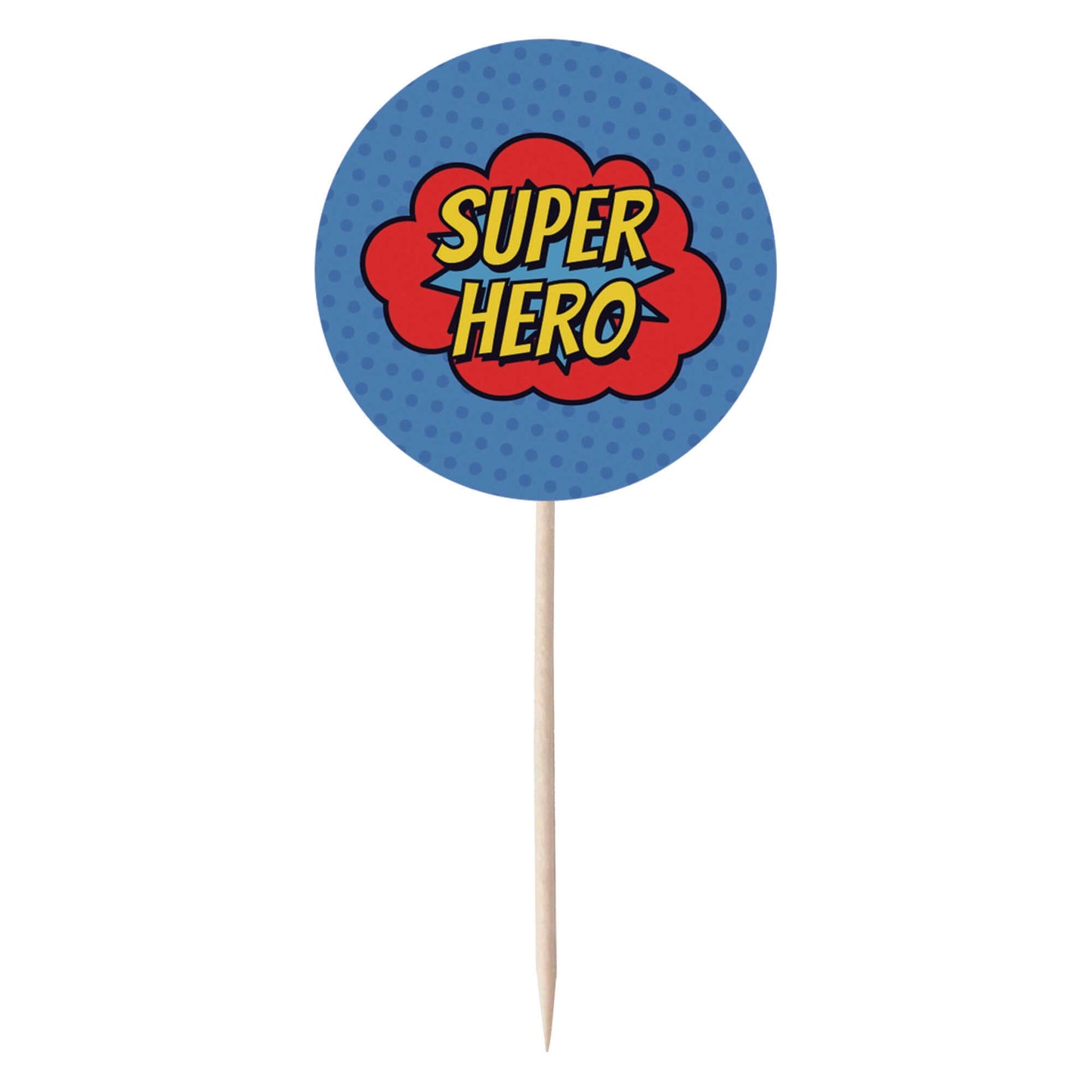 Superhero Comic Book Cupcake Toppers Set - 24pc - Birthday Celebration Cupcake & Cake Decorations
