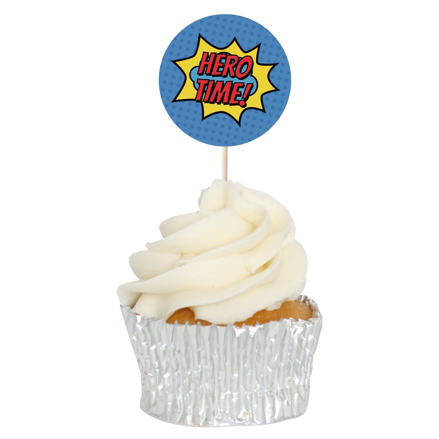 Superhero Comic Book Cupcake Toppers Set - 24pc - Birthday Celebration Cupcake & Cake Decorations