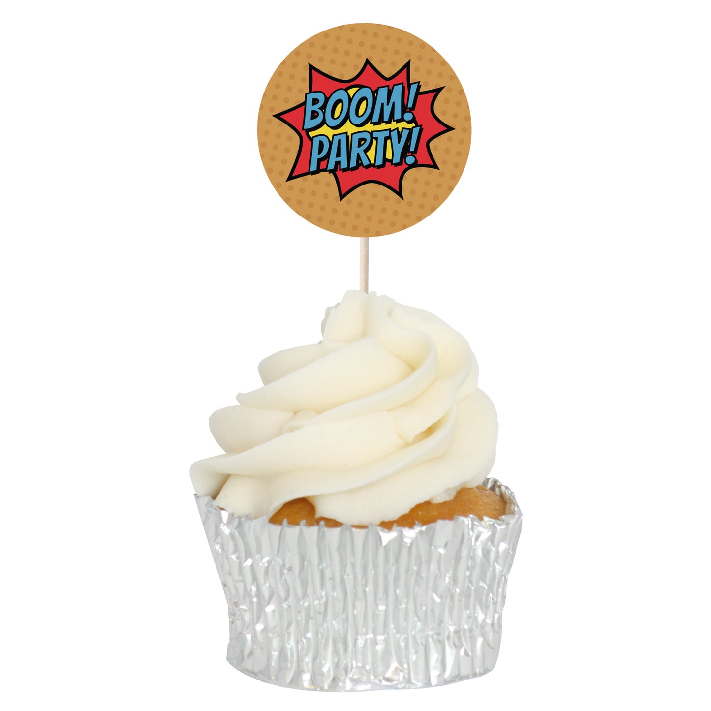 Superhero Comic Book Cupcake Toppers Set - 24pc - Birthday Celebration Cupcake & Cake Decorations