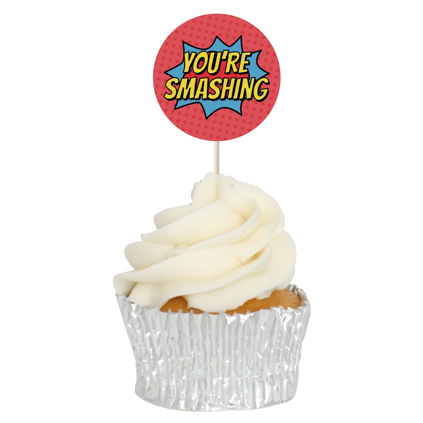 Superhero Comic Book Cupcake Toppers Set - 24pc - Birthday Celebration Cupcake & Cake Decorations