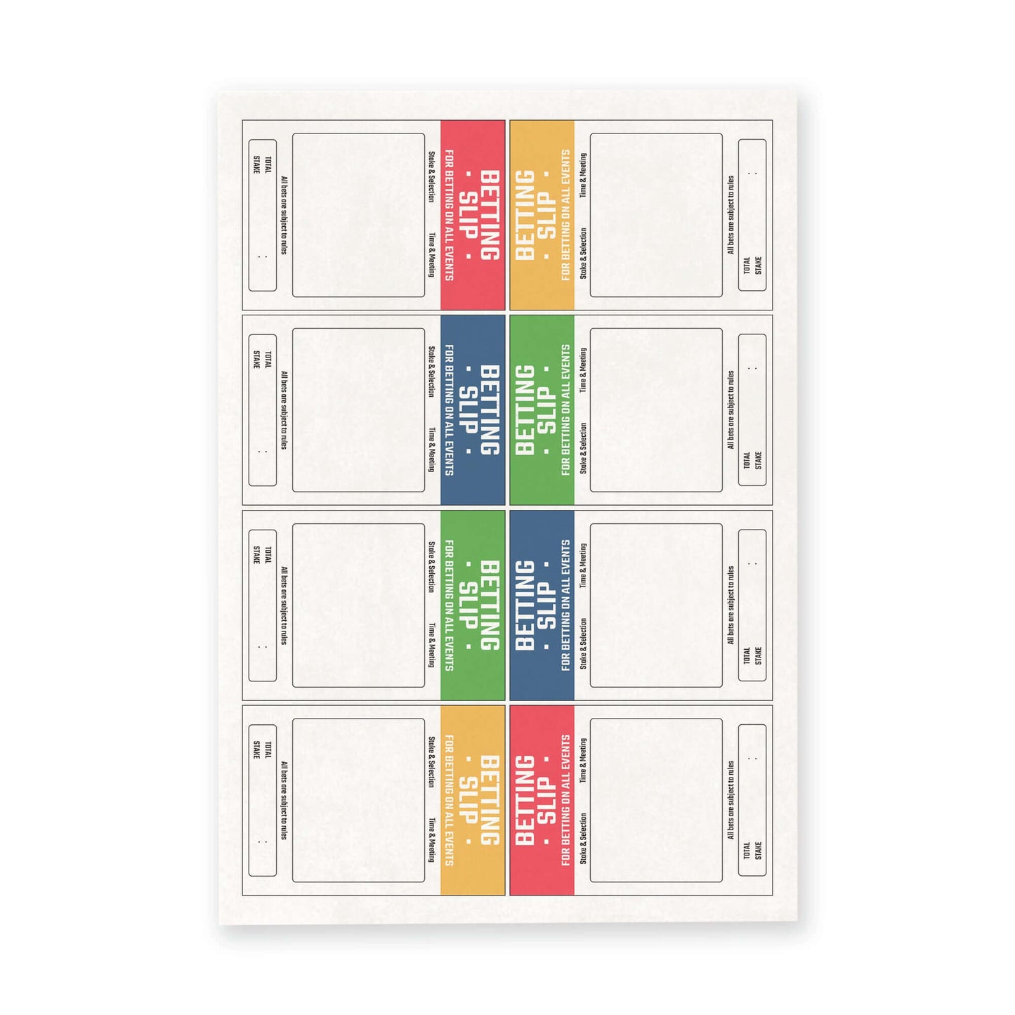 Edible wafer decorations featuring fake betting slips on a high-quality rice paper sheet, ideal for cake and dessert toppings.