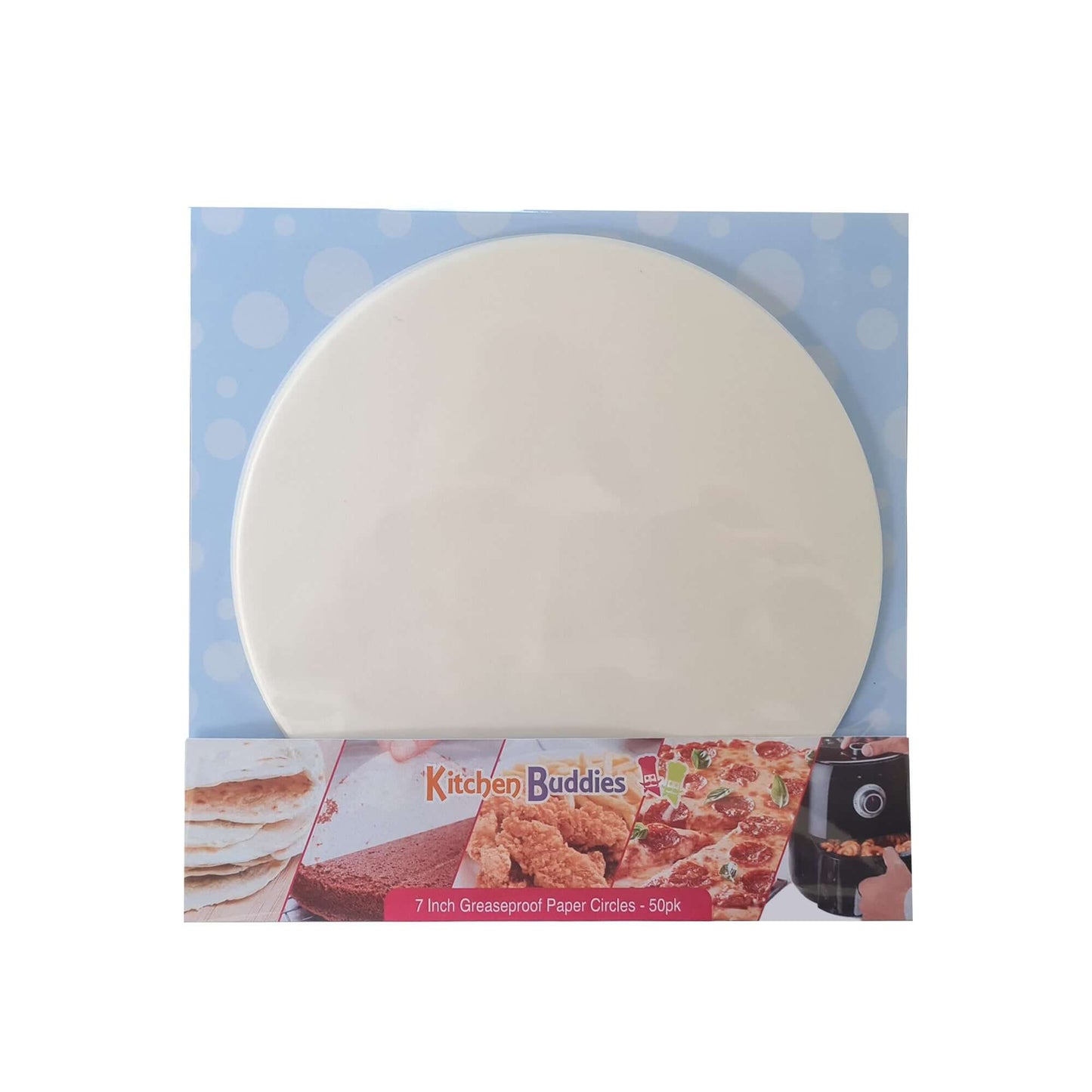 7-inch greaseproof parchment circles by Kitchen Buddies for hassle-free baking and cooking.