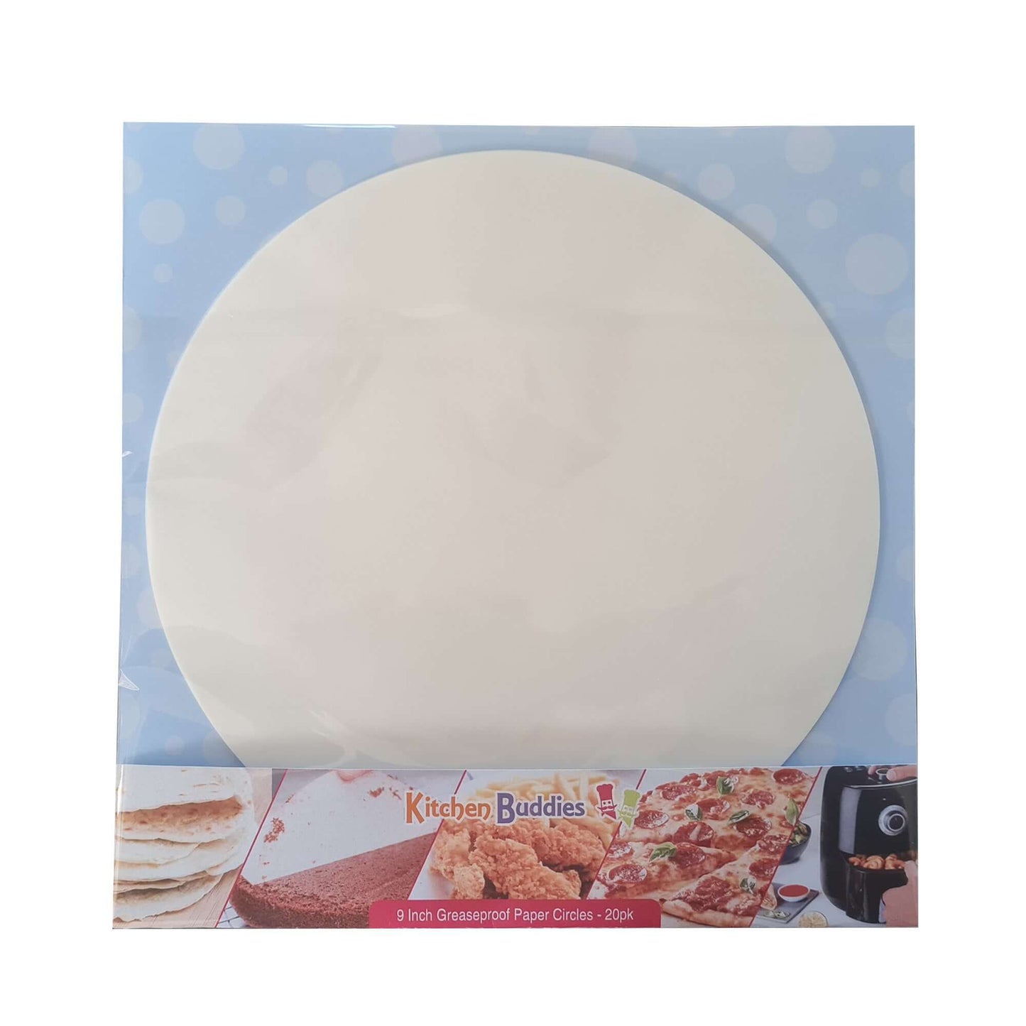9-inch greaseproof parchment circles for baking, perfect for lining cake tins and preventing food sticking.