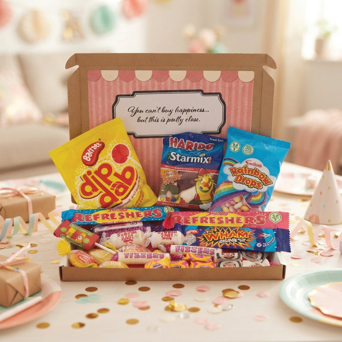 Retro Sweets Gift Box with 25 Pieces of Letterbox-Friendly British Candy