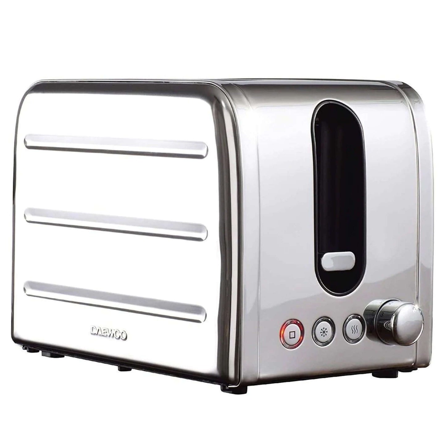 Daewoo Deauville 2 Slice Stainless Steel Toaster | Reheat, Defrost & Cancel Controls Electronic Browning Feature