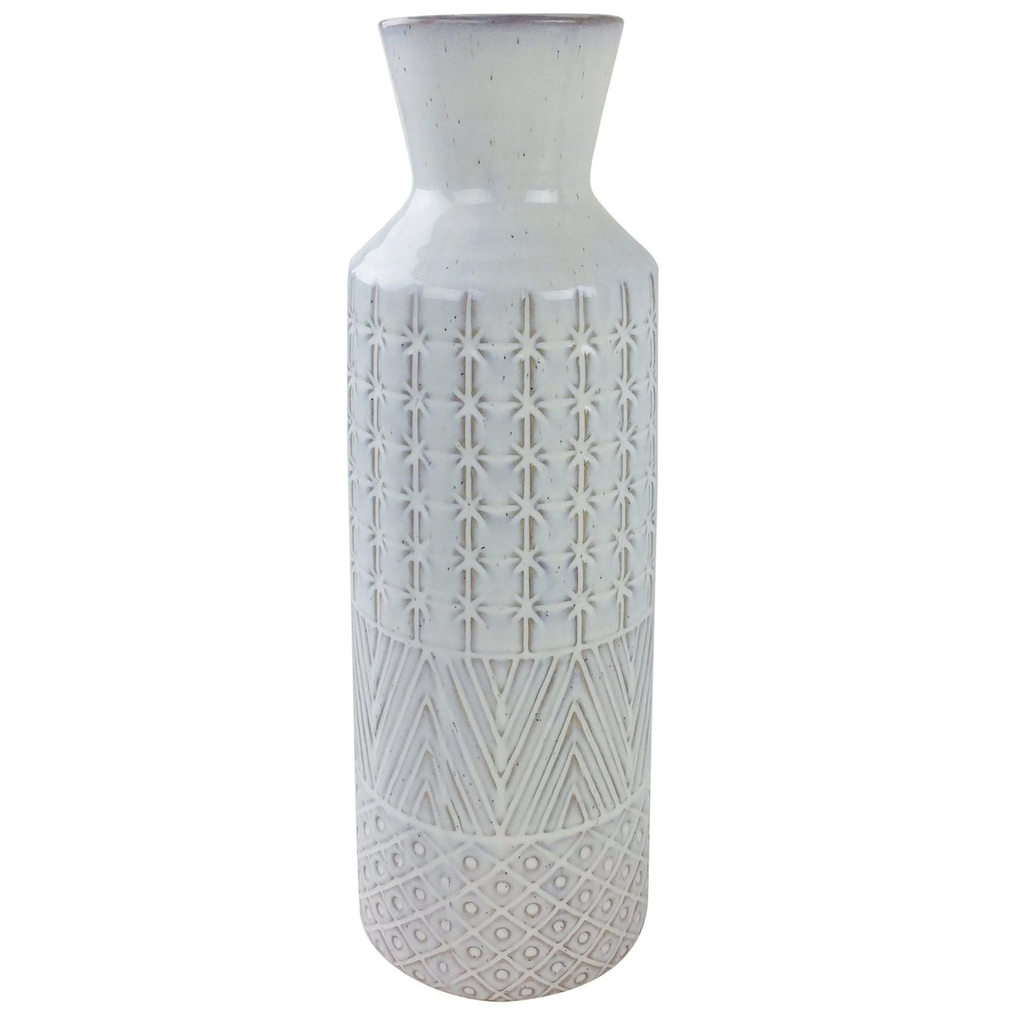 White Star Textured Stoneware Vase 44cm
