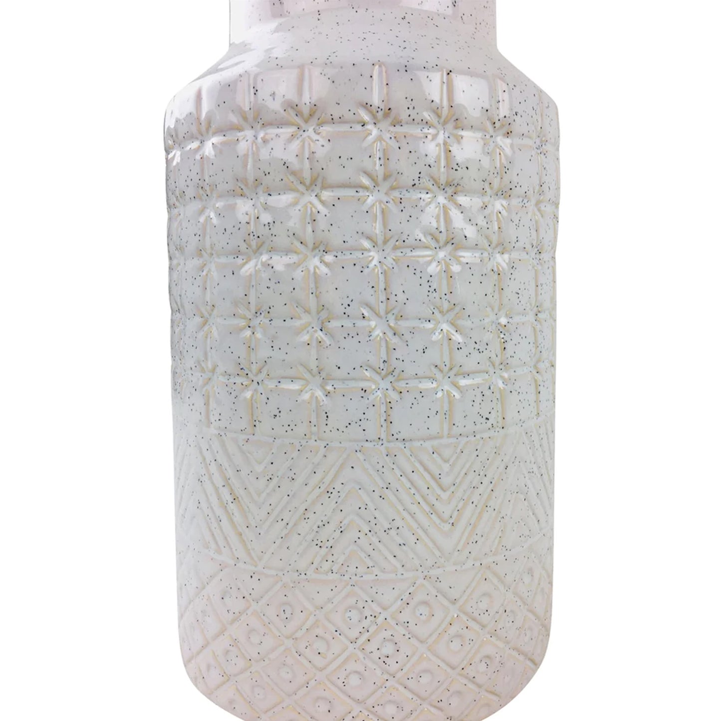 White Star Textured Stoneware Vase 30cm