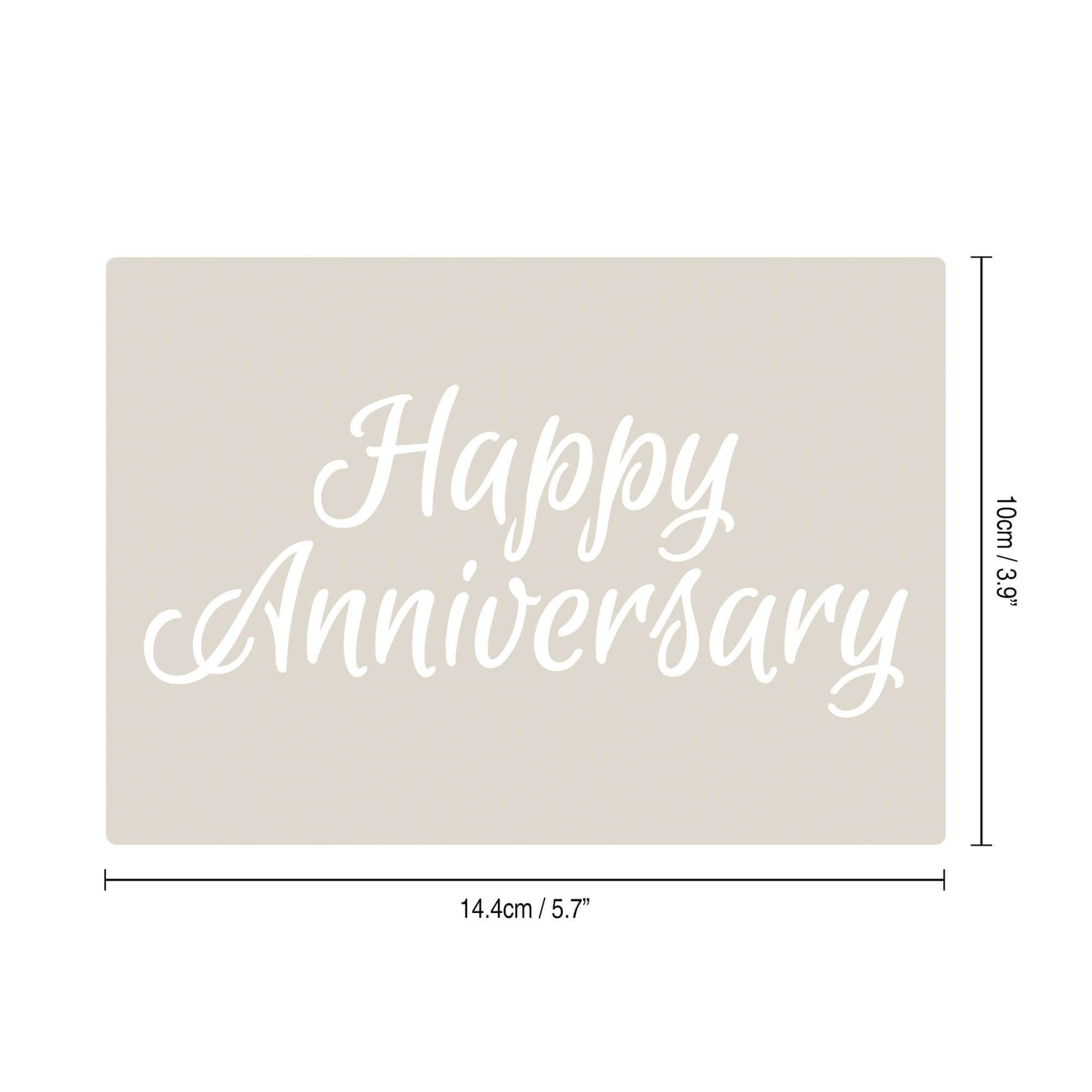 Celebration Script Message Set 1,Happy Birthday, Happy Anniversary & Congratulations, A6 Craft & Cake Decorating Stencil, Reusable Mylar for Cakes, Cards, & Crafts