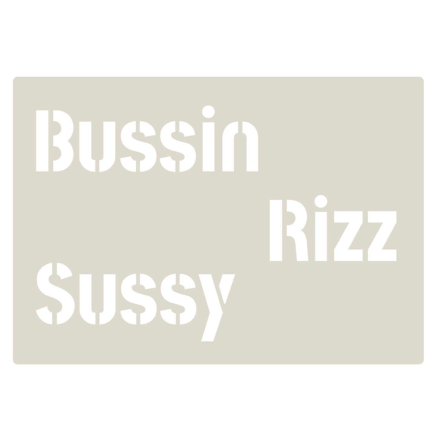 Gen Z & Gen Alpha Brain Rot Slang Stencil Set 4pc, Rizz, Skibidi, No Cap, Fire, etc, A6 Reusable Mylar Templates for Walls, Cakes, Crafts, Cards & More