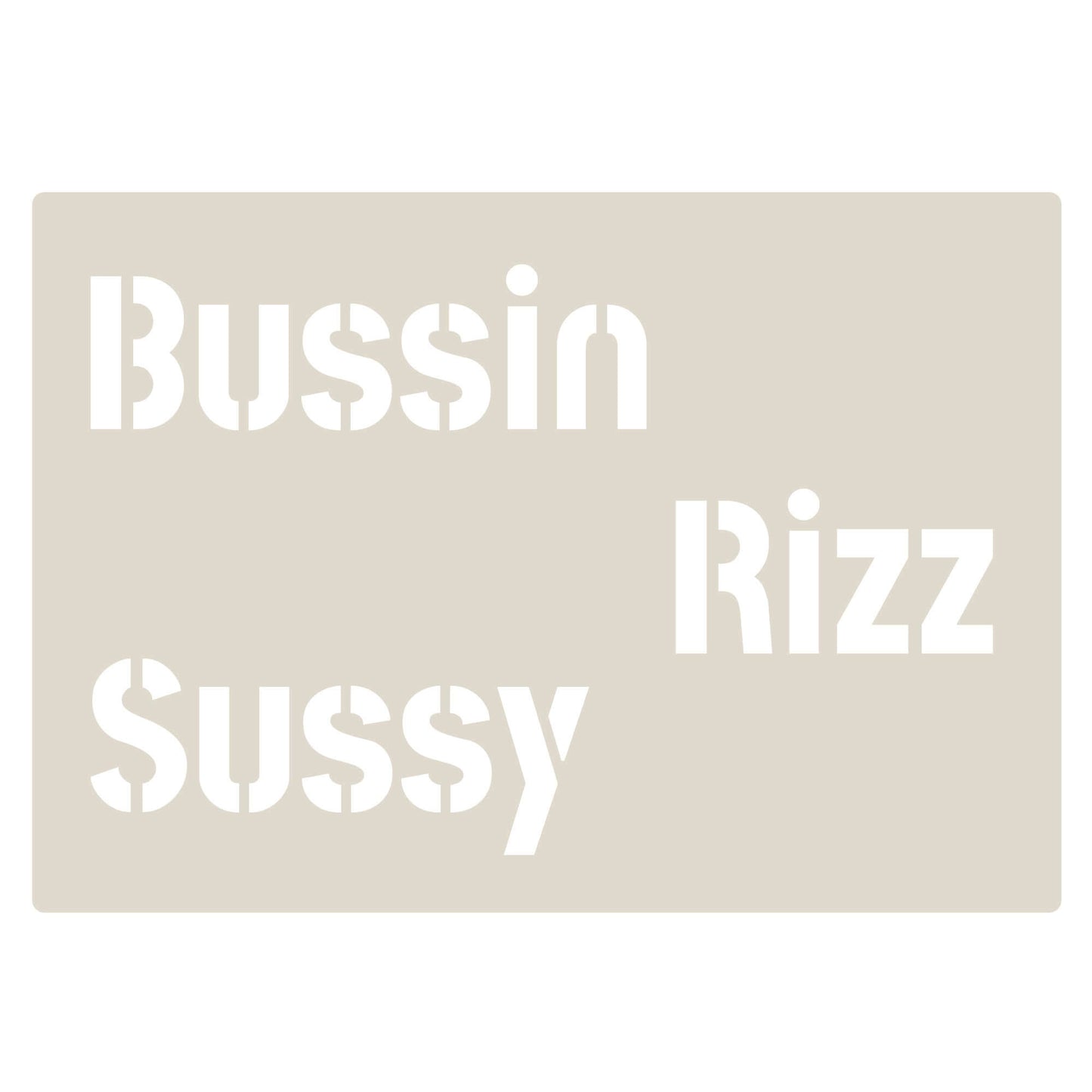 Gen Z & Gen Alpha Brain Rot Slang Stencil Set 4pc, Rizz, Skibidi, No Cap, Fire, etc, A6 Reusable Mylar Templates for Walls, Cakes, Crafts, Cards & More
