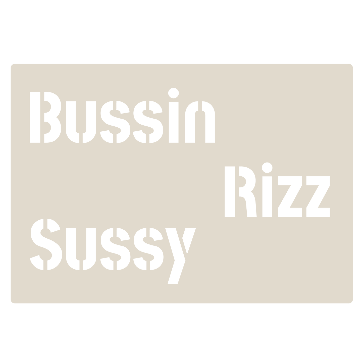 Gen Z & Gen Alpha Brain Rot Slang Stencil Set 4pc, Rizz, Skibidi, No Cap, Fire, etc, A6 Reusable Mylar Templates for Walls, Cakes, Crafts, Cards & More