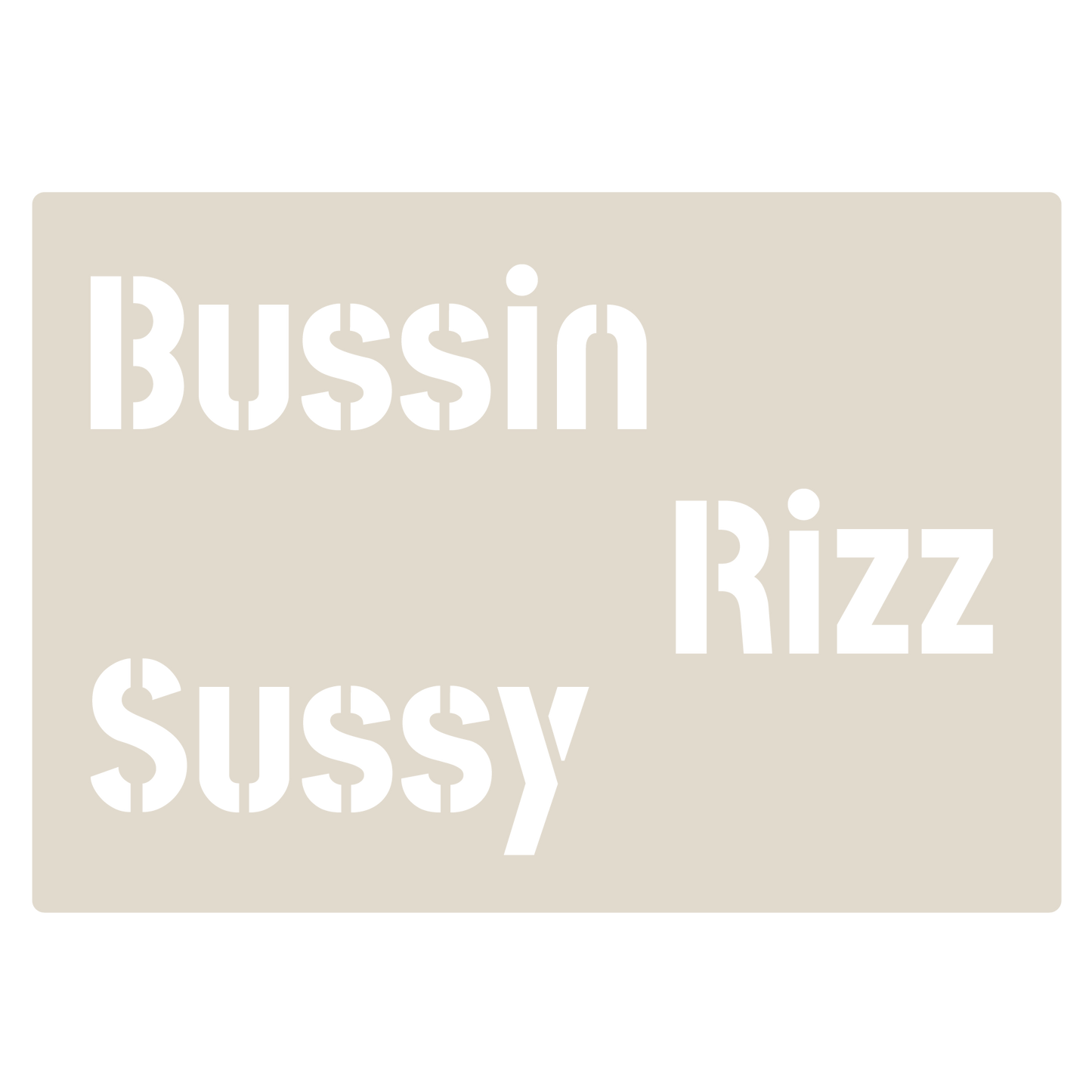 Gen Z & Gen Alpha Brain Rot Slang Stencil Set 4pc, Rizz, Skibidi, No Cap, Fire, etc, A6 Reusable Mylar Templates for Walls, Cakes, Crafts, Cards & More