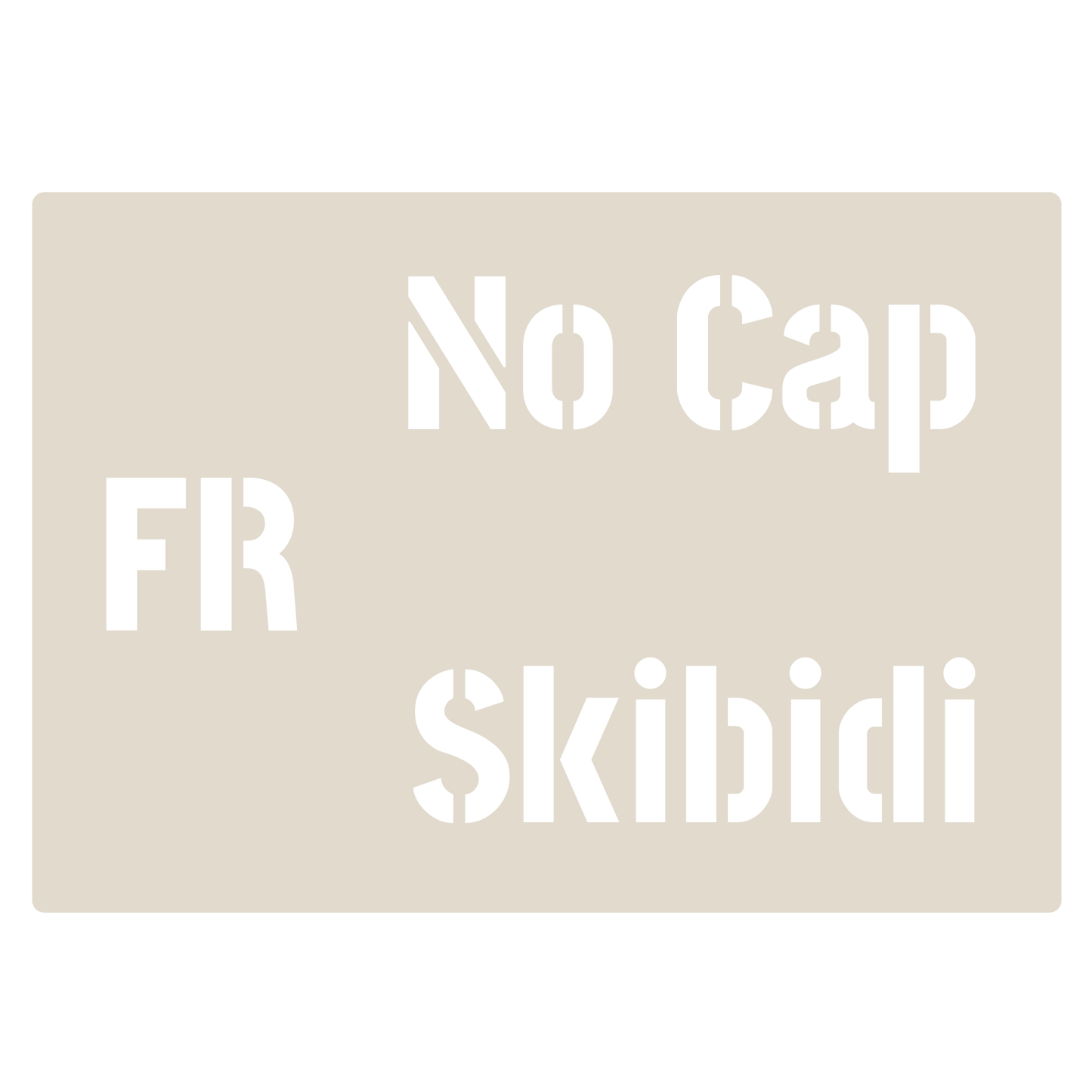 Gen Z & Gen Alpha Brain Rot Slang Stencil Set 4pc, Rizz, Skibidi, No Cap, Fire, etc, A6 Reusable Mylar Templates for Walls, Cakes, Crafts, Cards & More