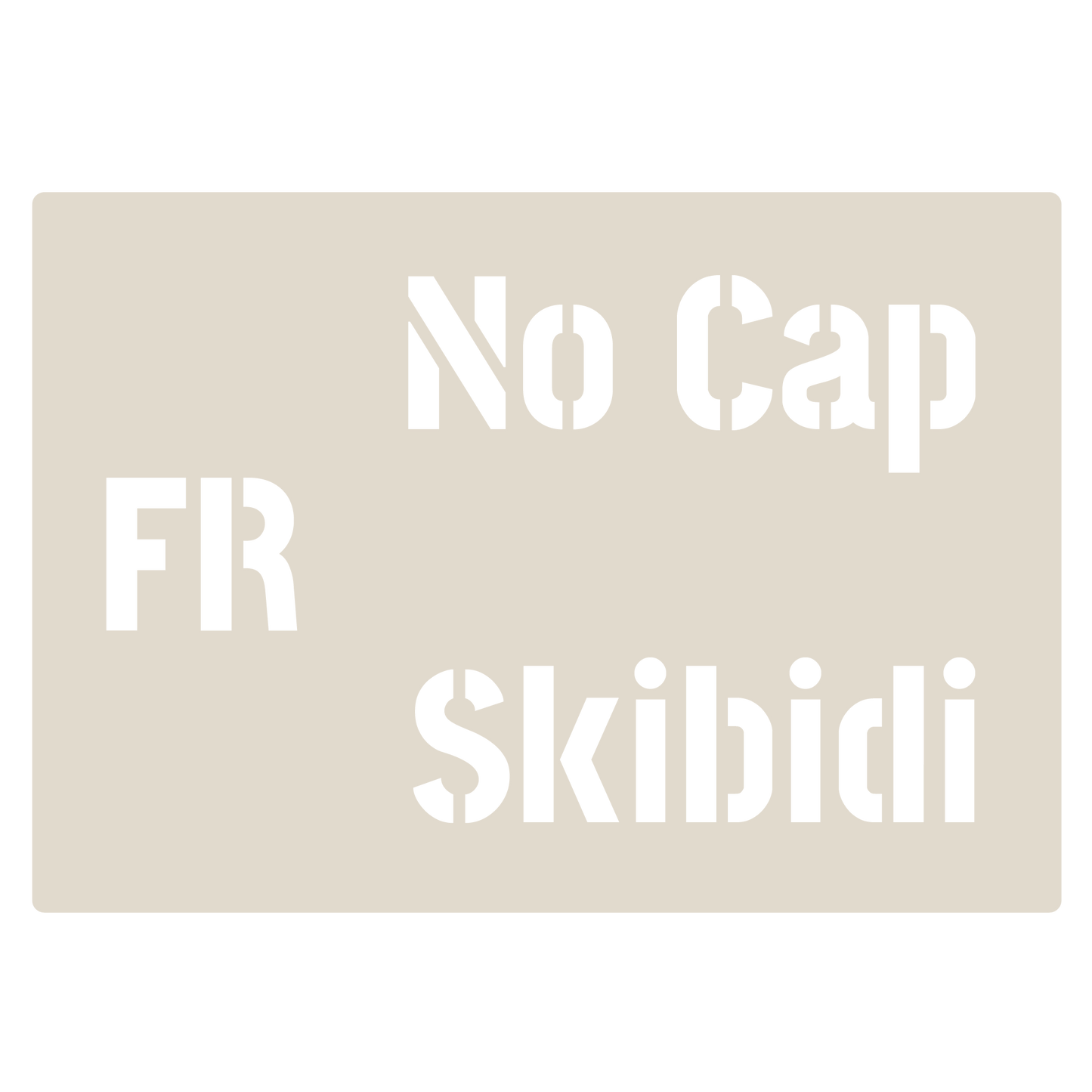 Gen Z & Gen Alpha Brain Rot Slang Stencil Set 4pc, Rizz, Skibidi, No Cap, Fire, etc, A6 Reusable Mylar Templates for Walls, Cakes, Crafts, Cards & More