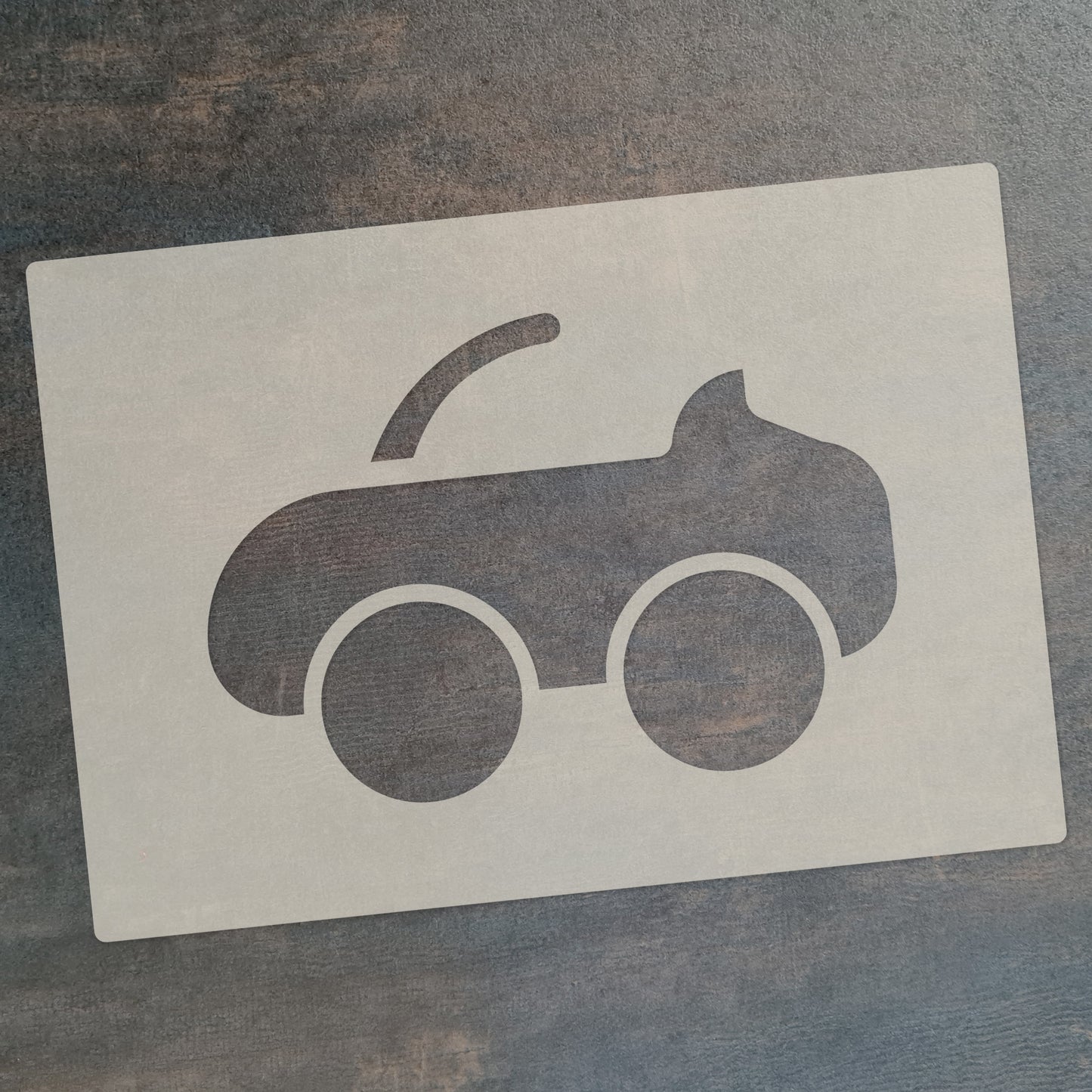 Cute Car Stencil Set 4pc featuring 4 cute cars: saloon, convertible, sports and SUV/4x4, A6 Reusable Mylar Templates for Walls, Cakes, Crafts, Cards & More