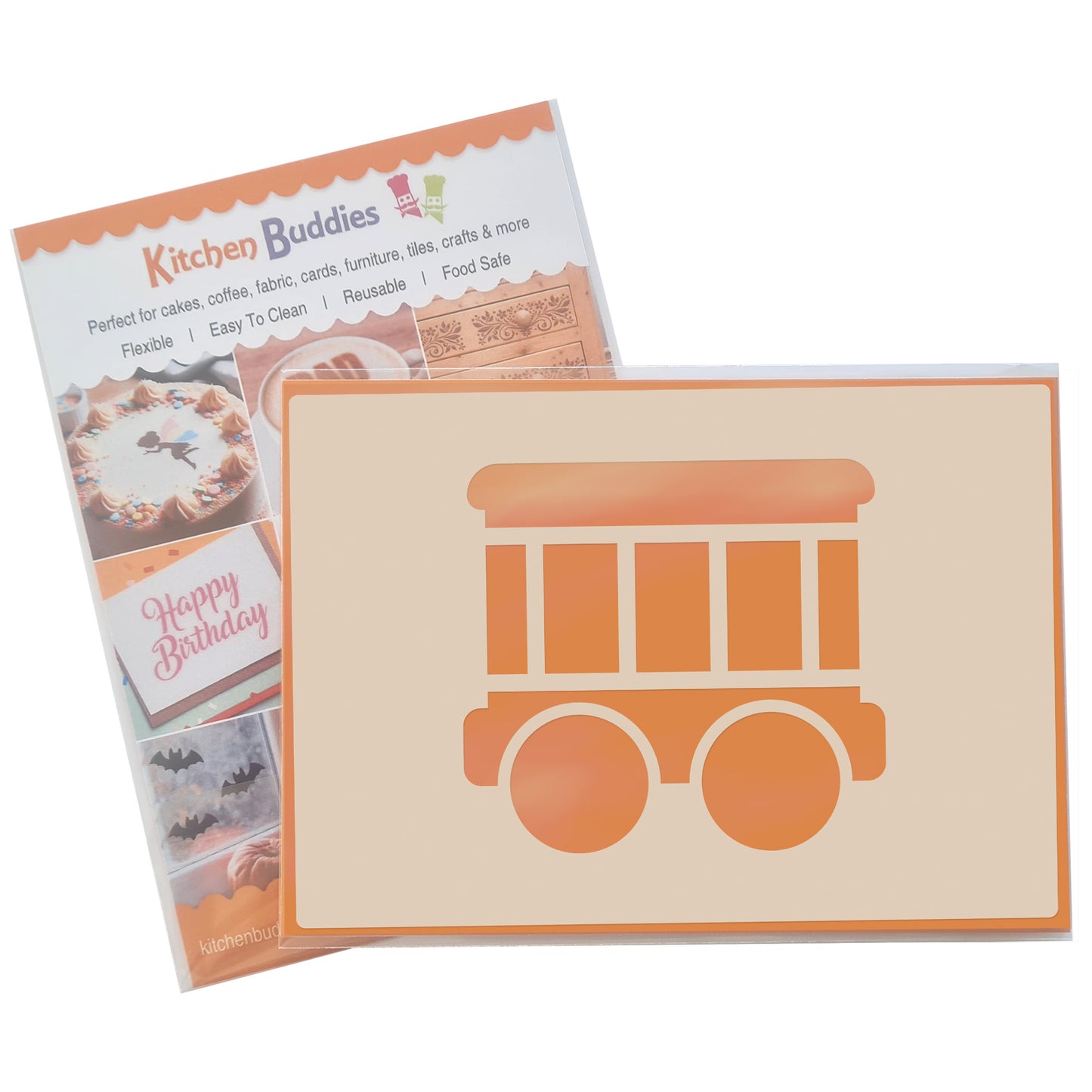 Cute Train Stencil Set 4pc, train engine, passenger carriage, hopper car, box car, A6 Reusable Mylar Templates for Walls, Cakes, Crafts, Cards & More