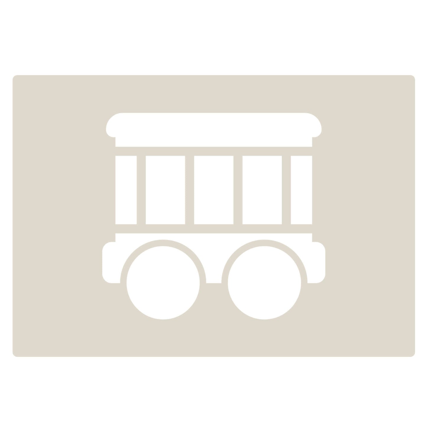 Cute Train Stencil Set 4pc, train engine, passenger carriage, hopper car, box car, A6 Reusable Mylar Templates for Walls, Cakes, Crafts, Cards & More