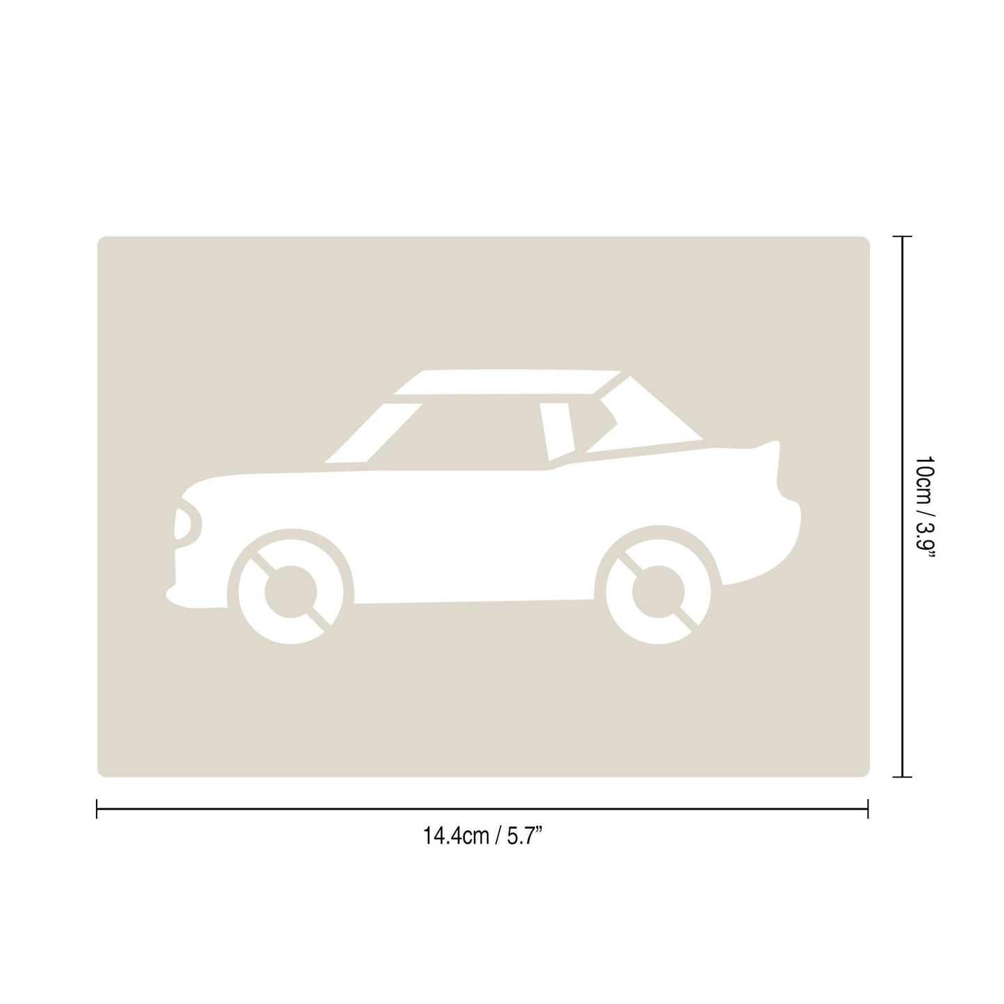 Road Car Stencil Set - A6 size stencil of a convertible car, perfect for crafts and decorating.