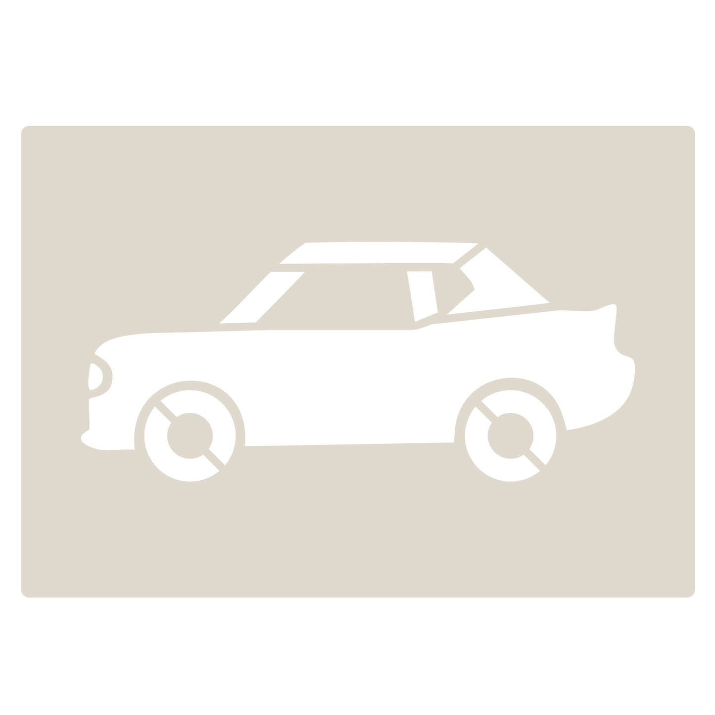 Road Car Stencil Set - A6 size stencil of a convertible car for crafts and decorating.