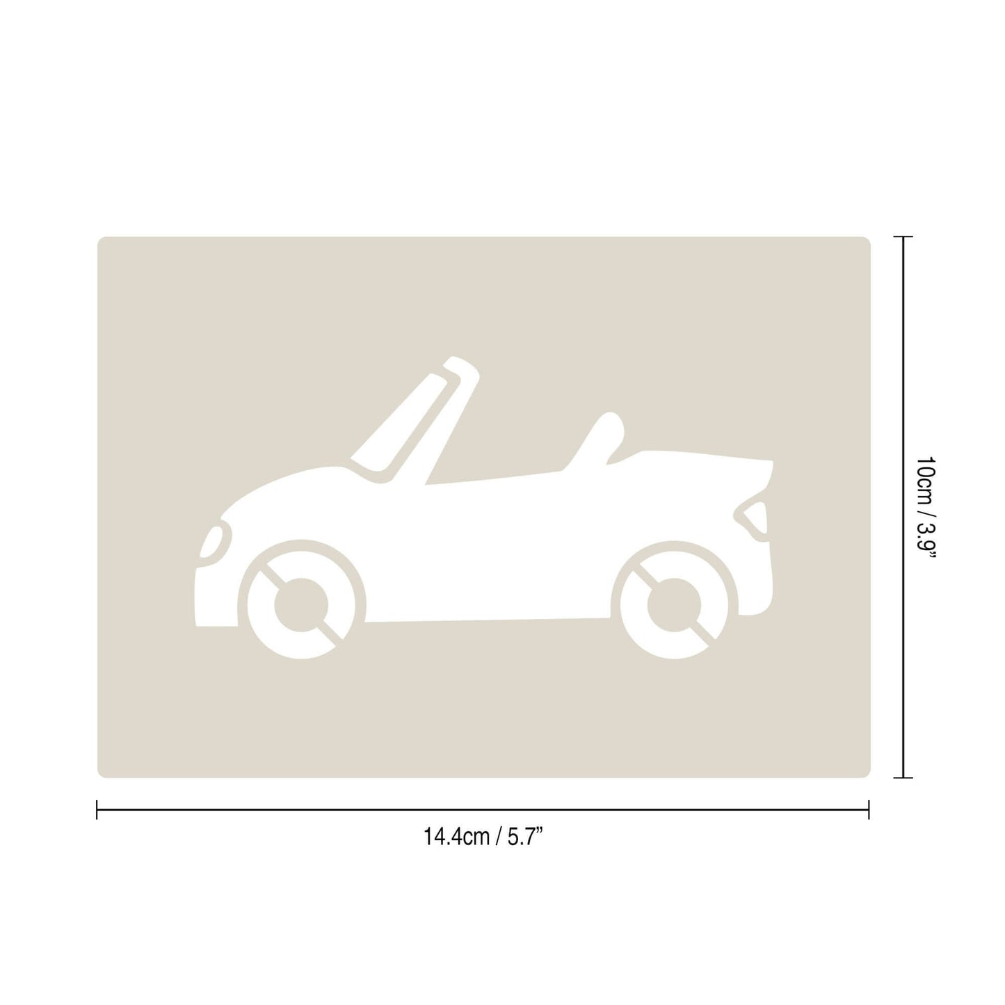 Road Car Stencil Set - A6 stencil featuring a convertible car design, perfect for crafting and decorating.
