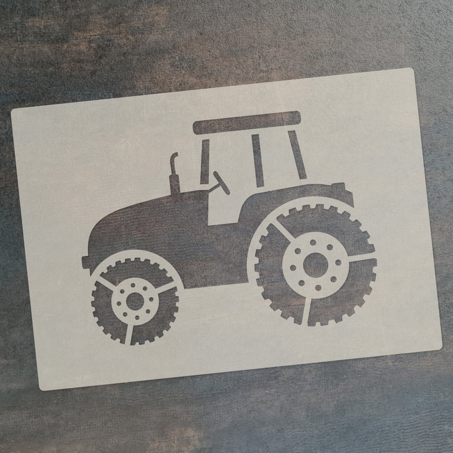 Industrial Vehicles Stencil Set tractor, digger, loader and lorry, 4pc A6 Reusable Mylar Templates for Walls, Cakes, Crafts, Cards & More