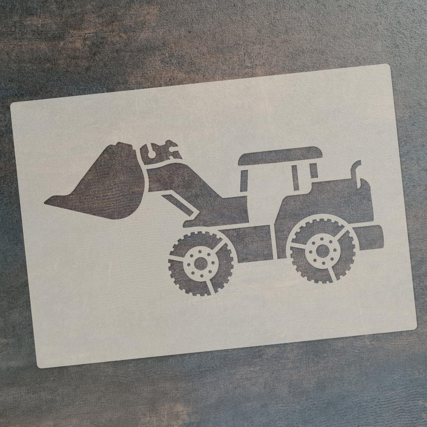 Industrial Vehicles Stencil Set tractor, digger, loader and lorry, 4pc A6 Reusable Mylar Templates for Walls, Cakes, Crafts, Cards & More
