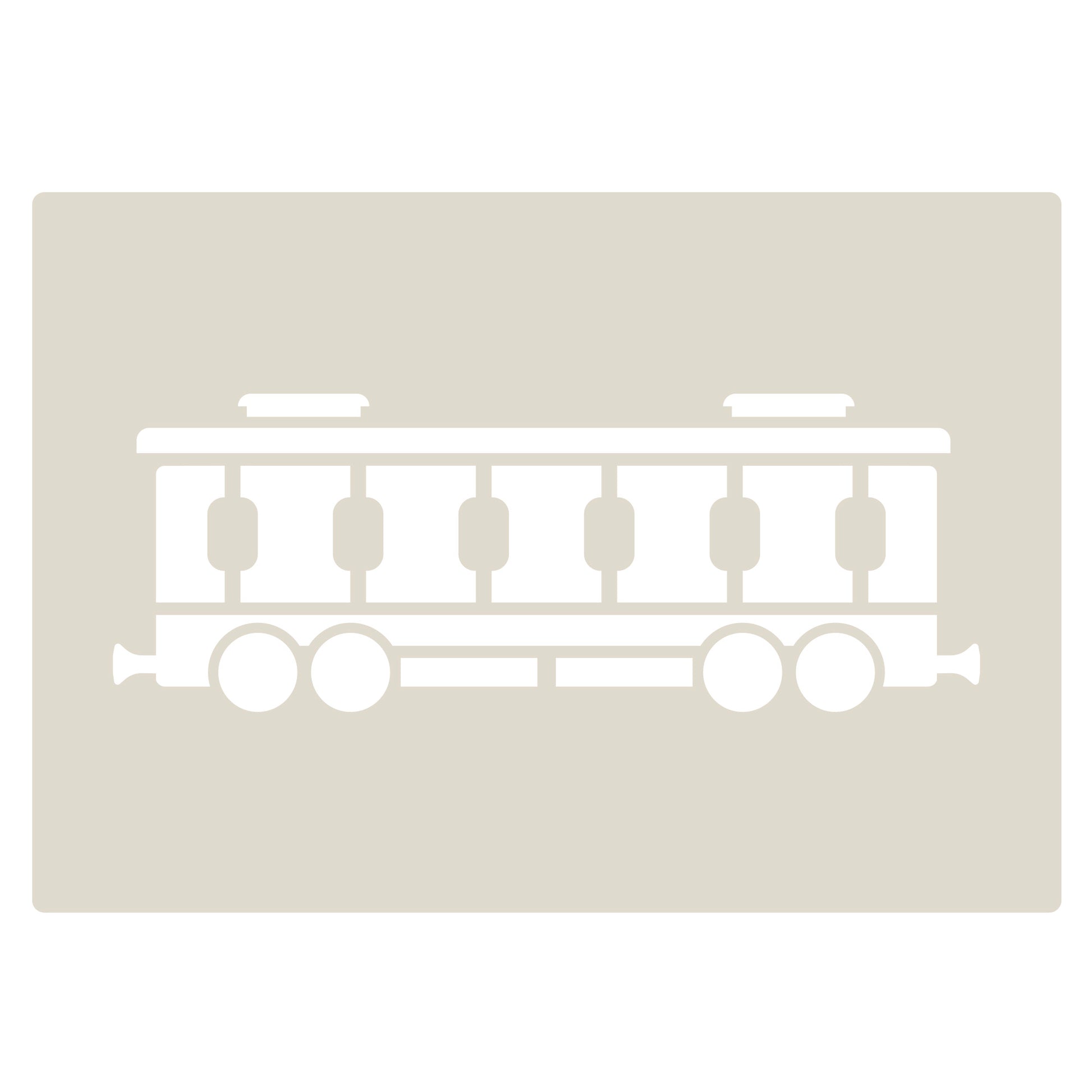 Steam Train Stencil Set - A6 stencil of a passenger carriage for crafts, cakes, and wall decor.