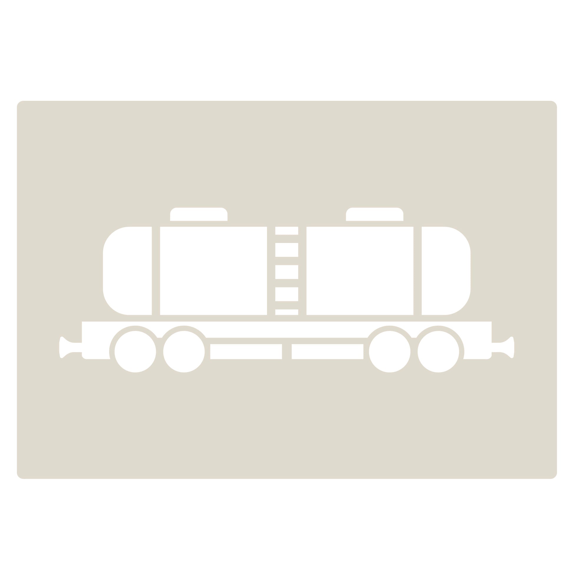 Steam Train Stencil Set featuring a tank car design, perfect for crafts and cake decorating.