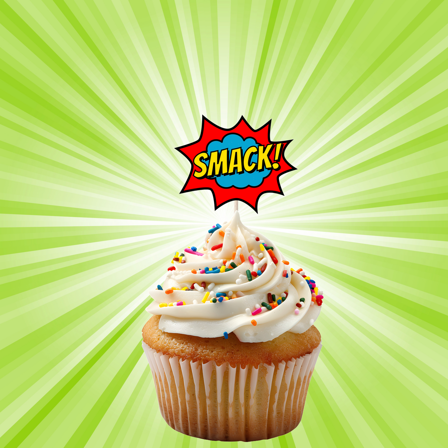 Superhero Comic Book Cupcake Toppers Set - 24pc - Birthday Celebration Cupcake & Cake Decorations
