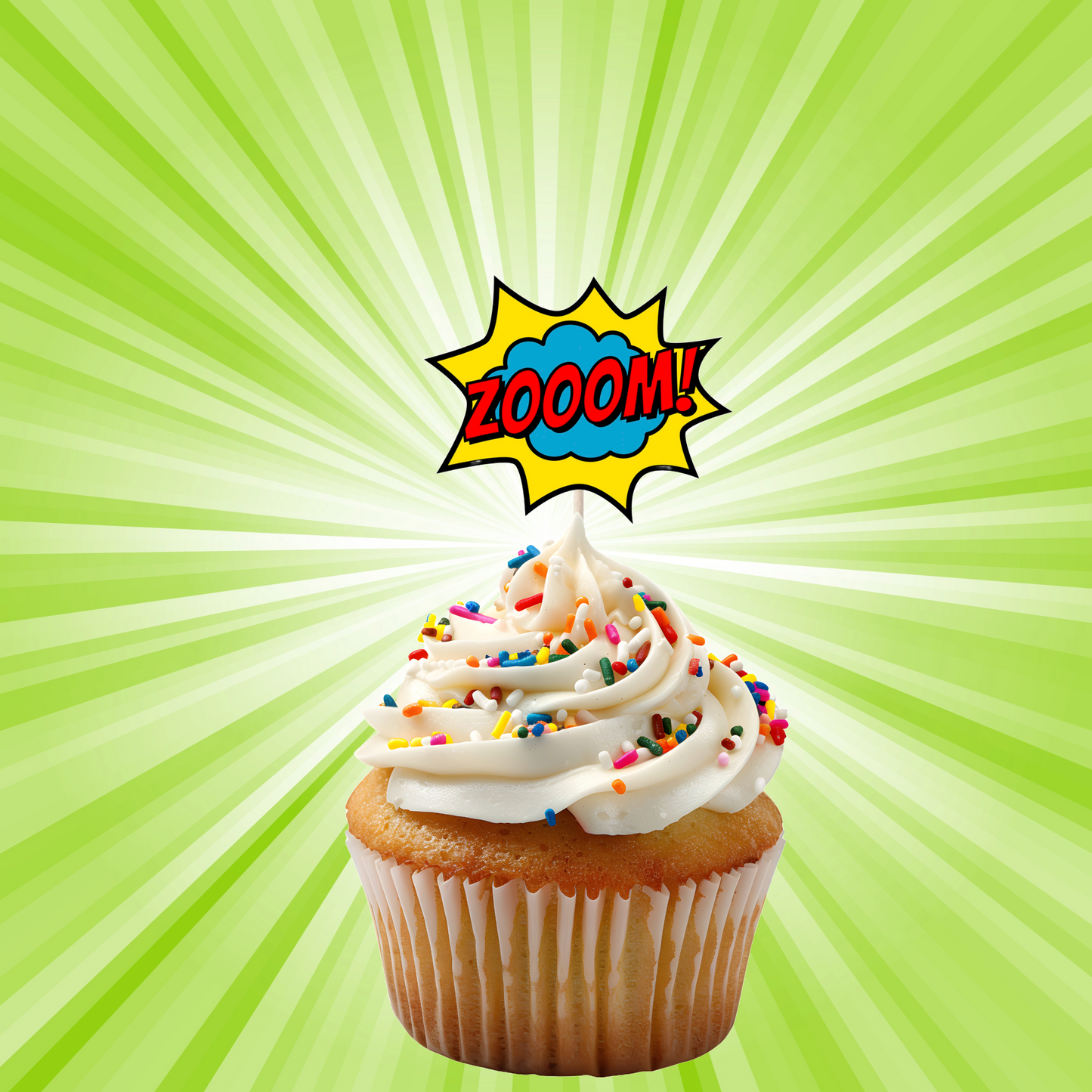 Superhero Comic Book Cupcake Toppers Set - 24pc - Birthday Celebration Cupcake & Cake Decorations