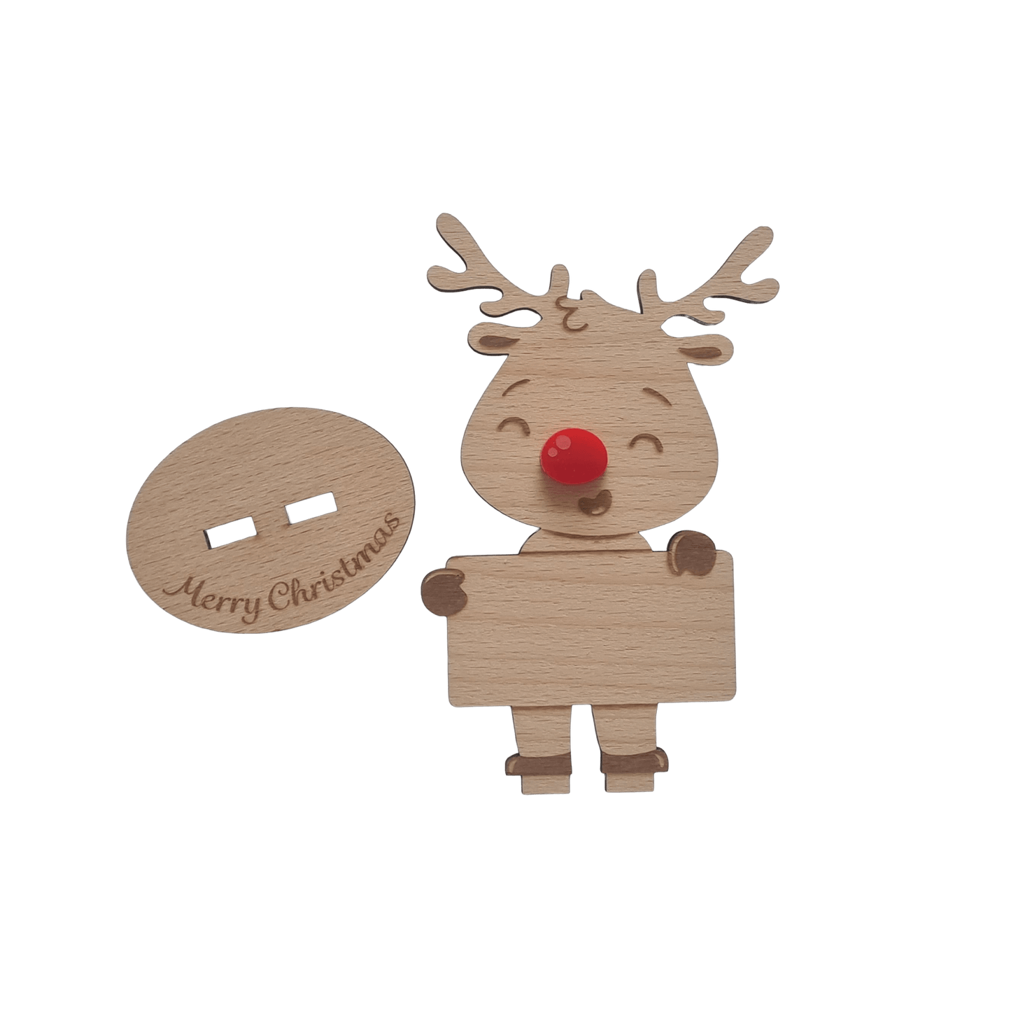 Rudolph Wooden Name Place – 6 Pack – Personalised Christmas Table Decorations & Festive Keepsake Figures