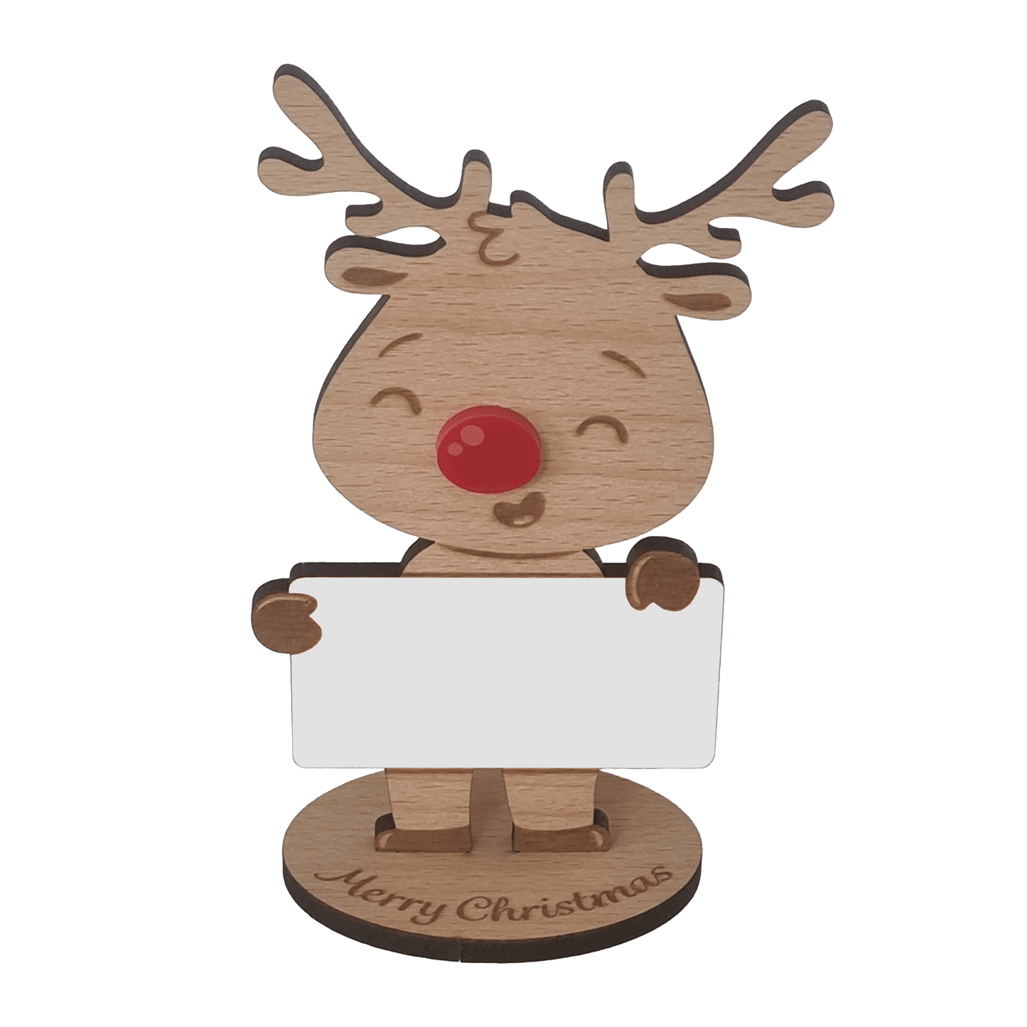 Rudolph Wooden Name Place – 6 Pack – Personalised Christmas Table Decorations & Festive Keepsake Figures