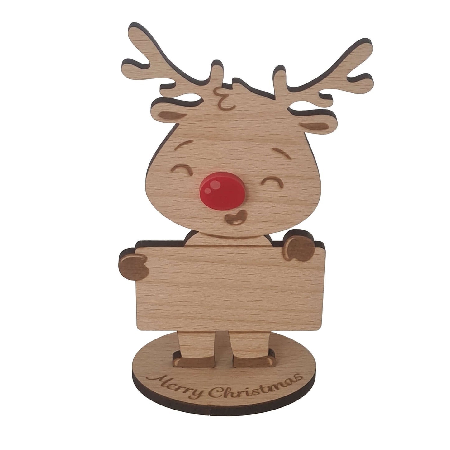 Rudolph Wooden Name Place – 6 Pack – Personalised Christmas Table Decorations & Festive Keepsake Figures