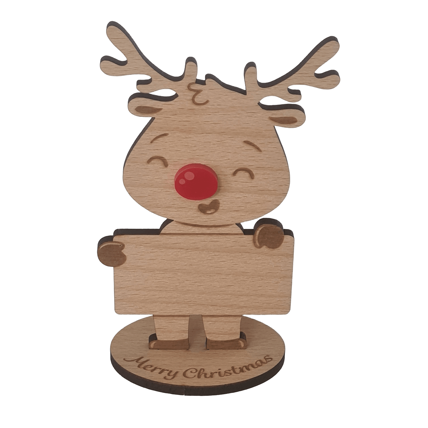 Rudolph Wooden Name Place – 6 Pack – Personalised Christmas Table Decorations & Festive Keepsake Figures
